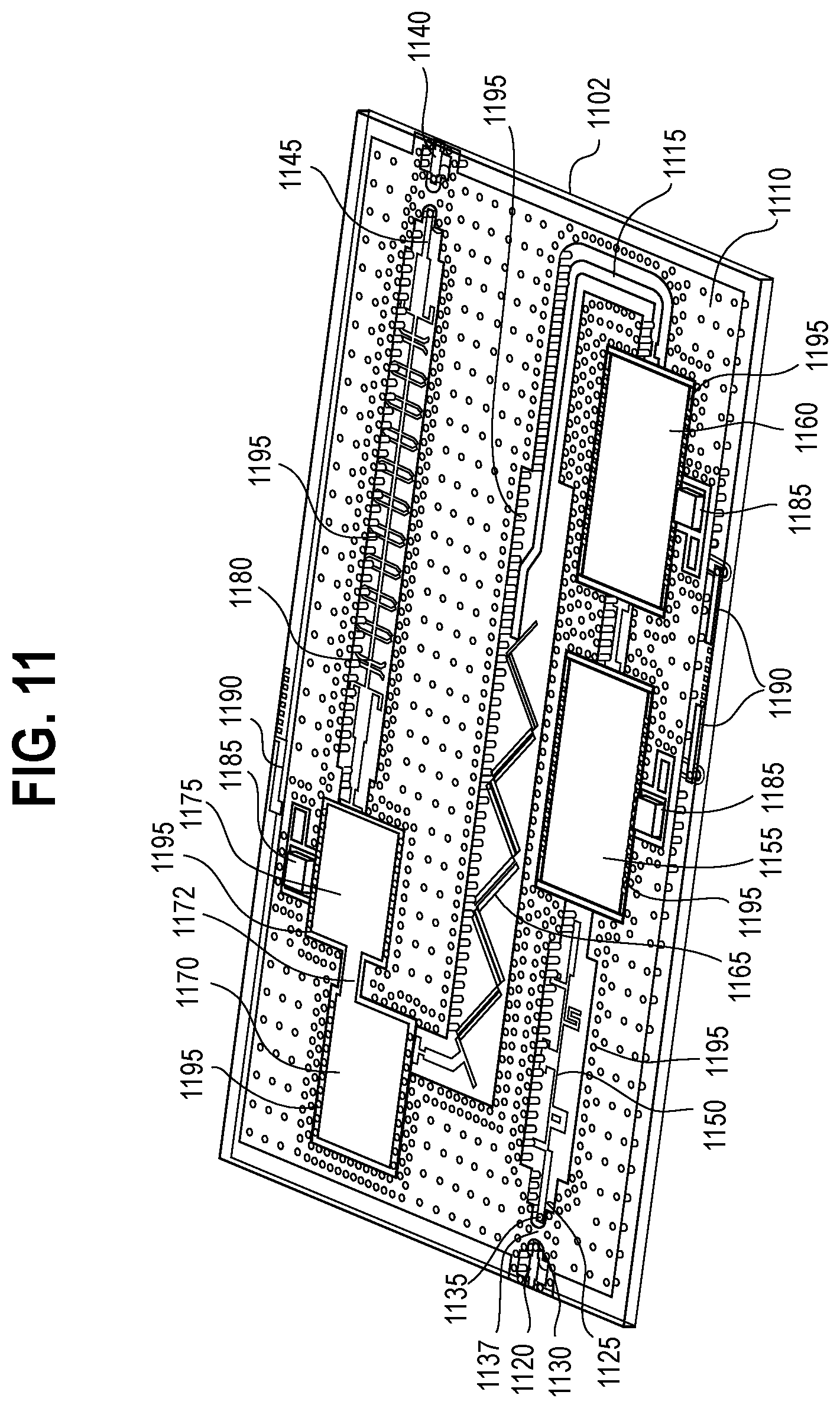 Patent US12126098 Figure 9 – RF modules with an enclosure having a micromachined interior using semiconductor fabrication