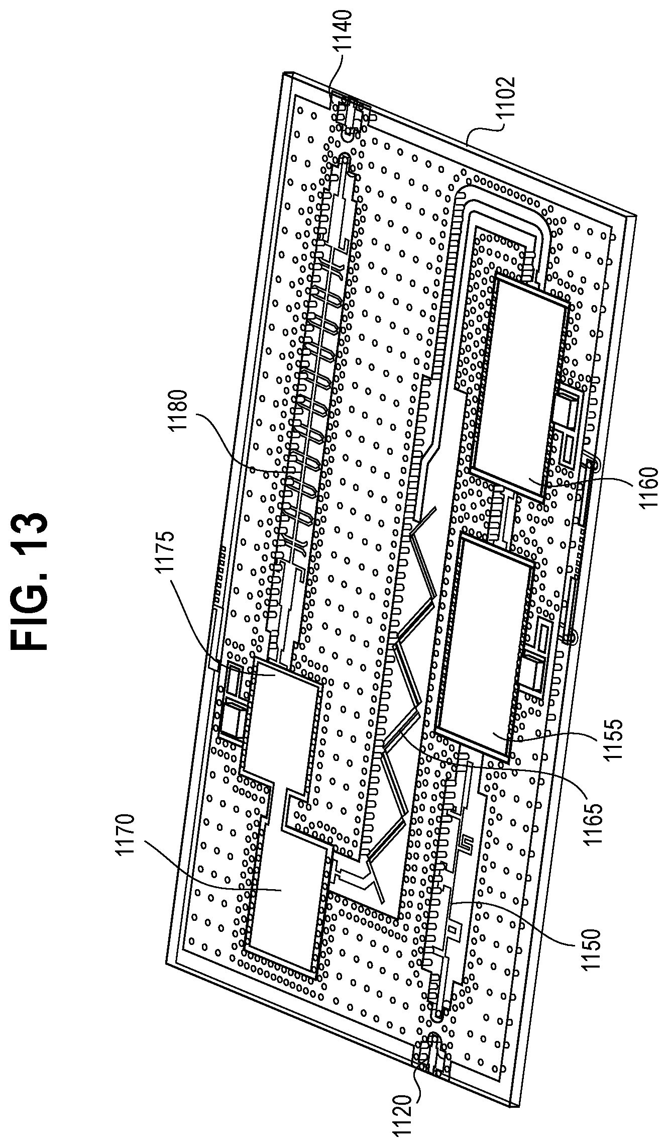 Patent US12126098 Figure 11 – RF modules with an enclosure having a micromachined interior using semiconductor fabrication