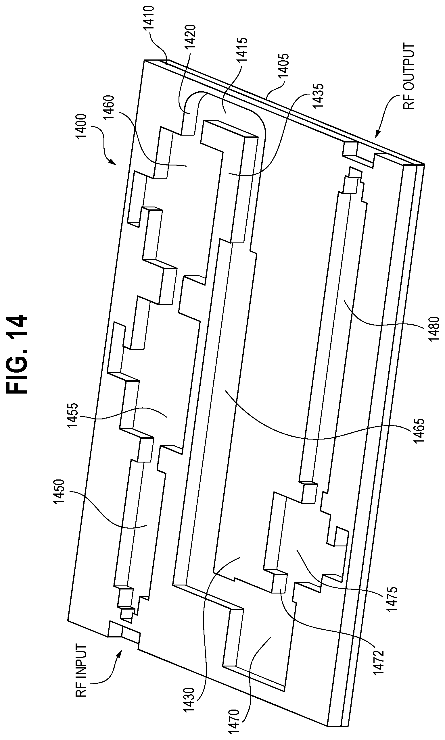 Patent US12126098 Figure 12 – RF modules with an enclosure having a micromachined interior using semiconductor fabrication