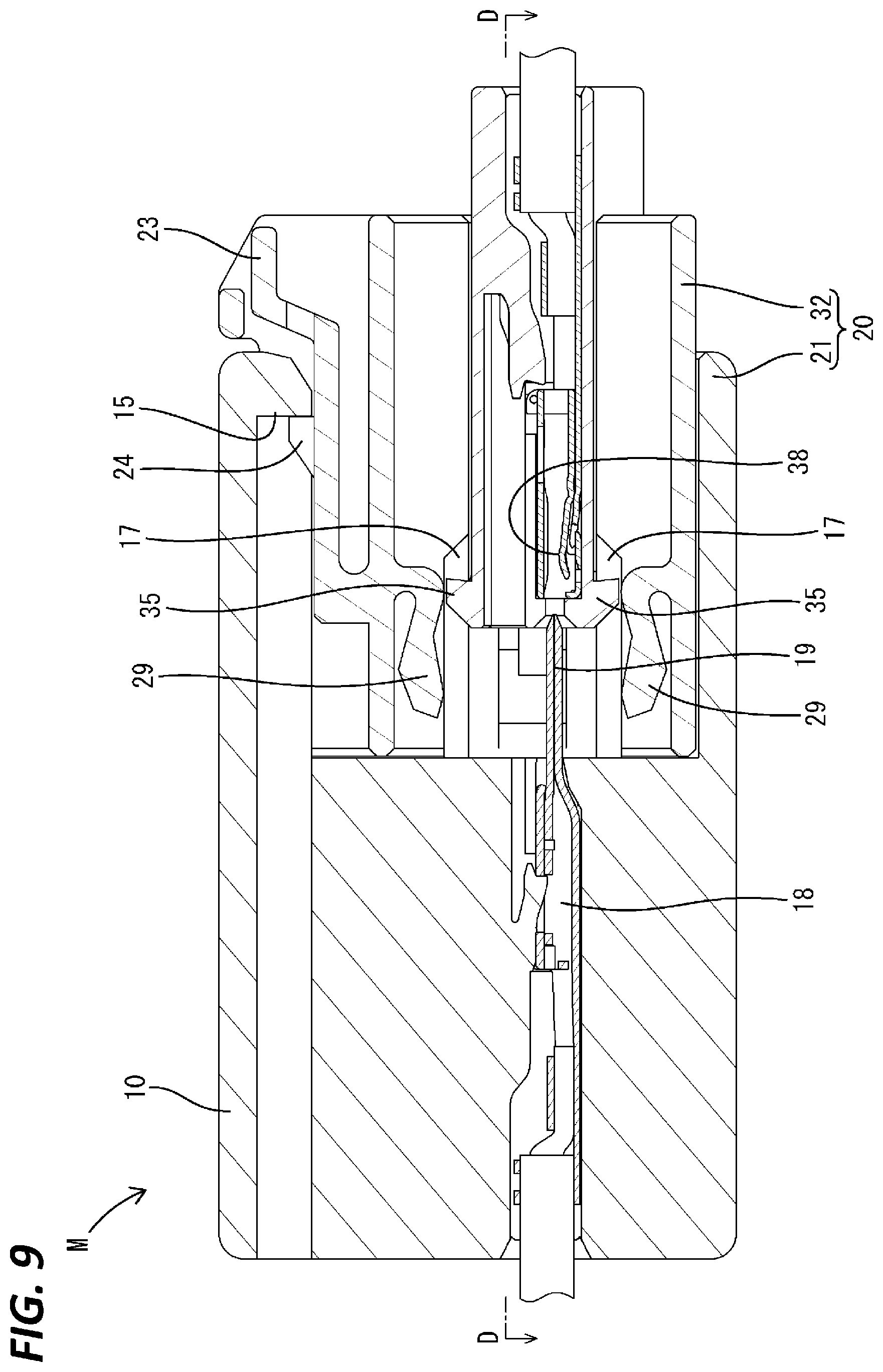 Patent US12126108 Figure 9 – Connector having first housing and second housing connectable to each other
