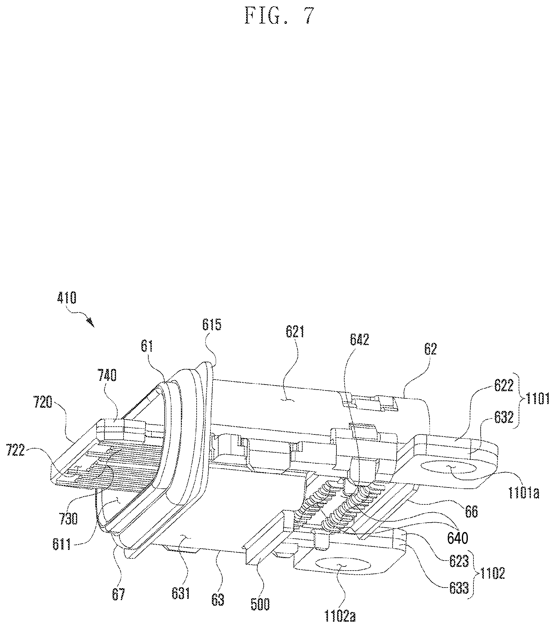 Patent US12126122 Figure 7 – Electronic device including interface terminal having outer shell and bracket