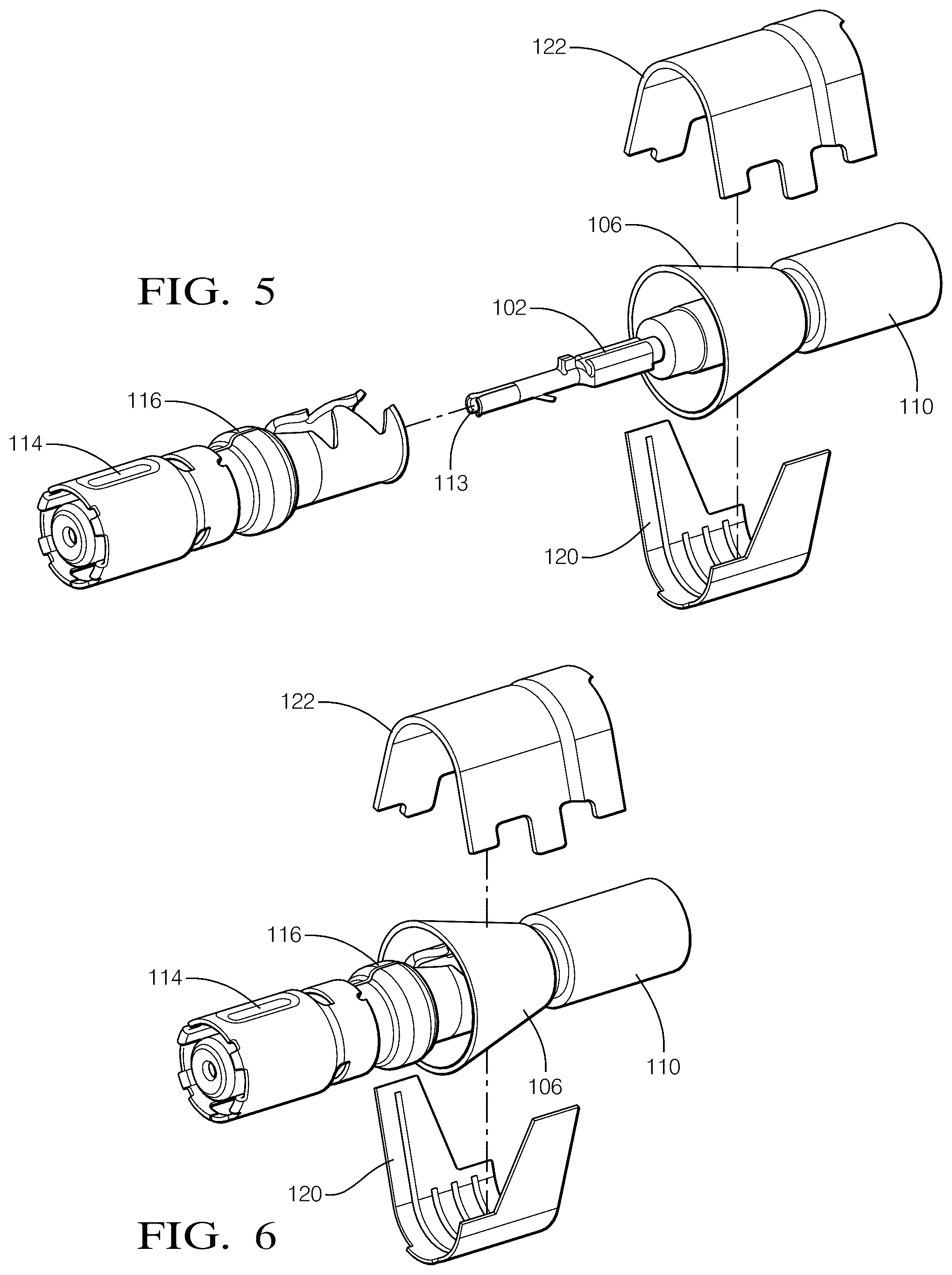 Patent US12126131 Figure 4 – Electrical cable terminal with two piece coaxial crimped outer ferrule