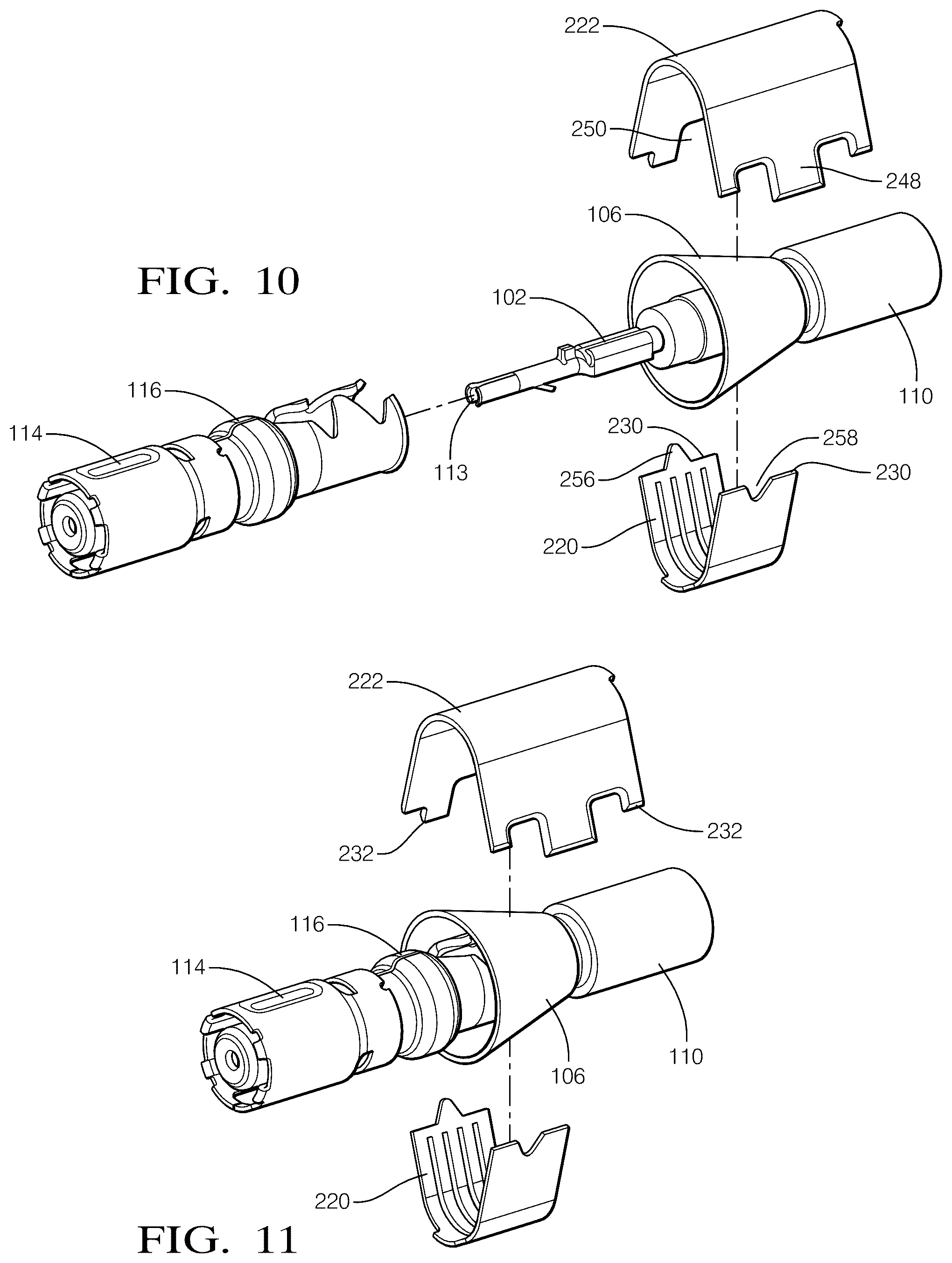 Patent US12126131 Figure 6 – Electrical cable terminal with two piece coaxial crimped outer ferrule