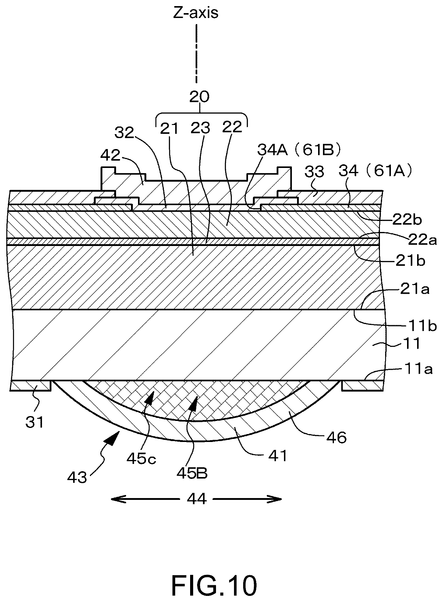 Patent US12126137 Figure 10 – Light-emitting element and method of manufacturing the same