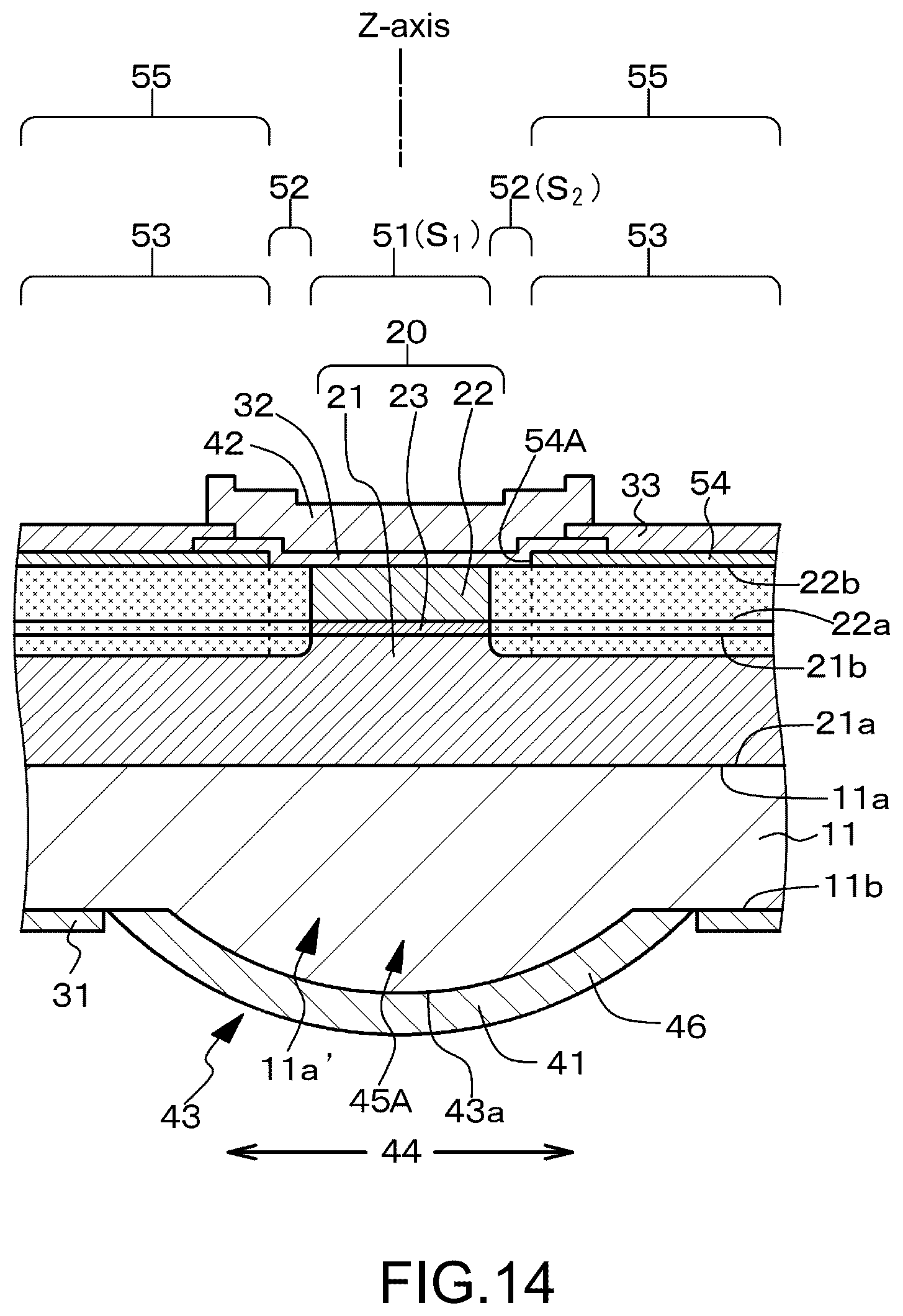Patent US12126137 Figure 14 – Light-emitting element and method of manufacturing the same