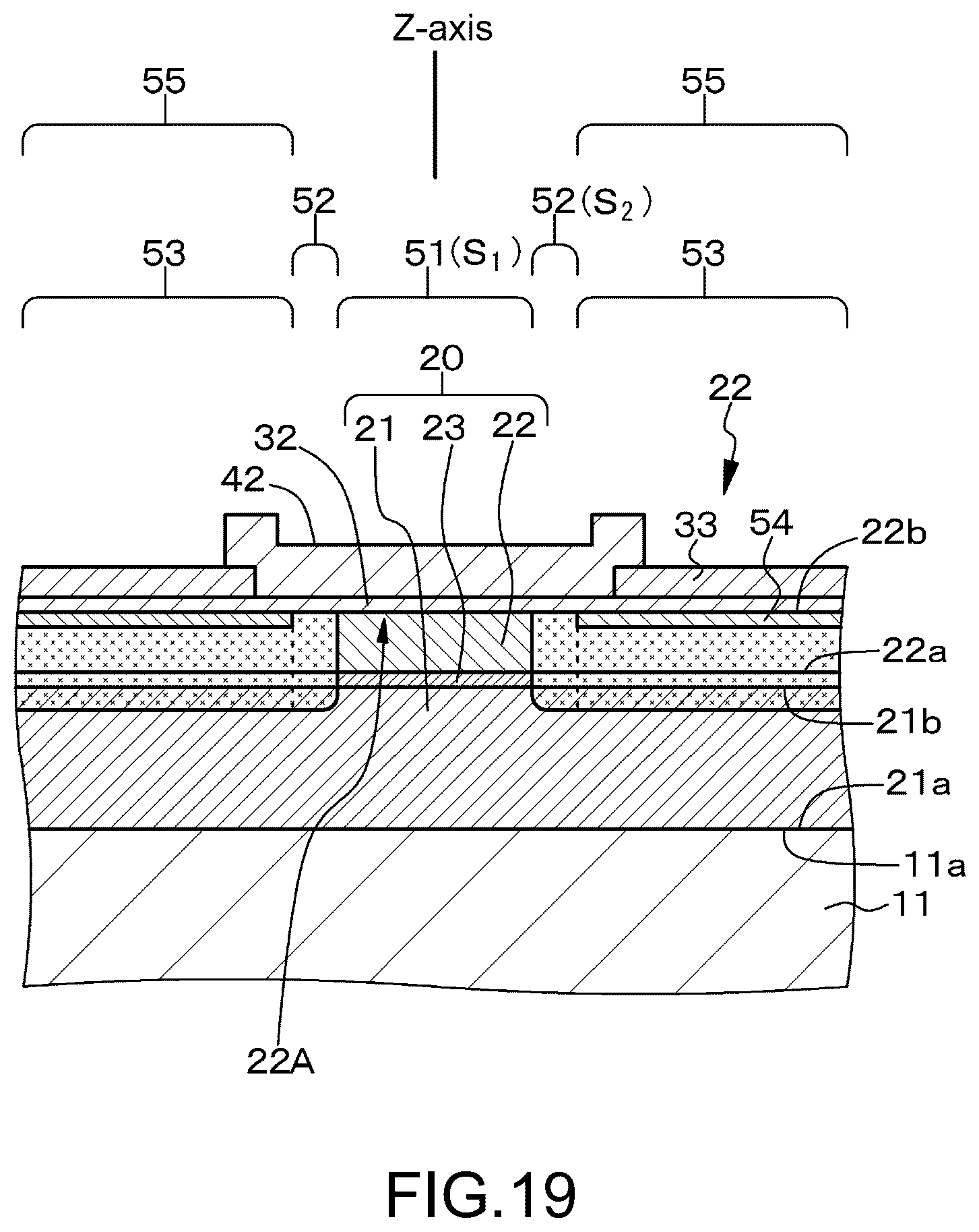 Patent US12126137 Figure 19 – Light-emitting element and method of manufacturing the same