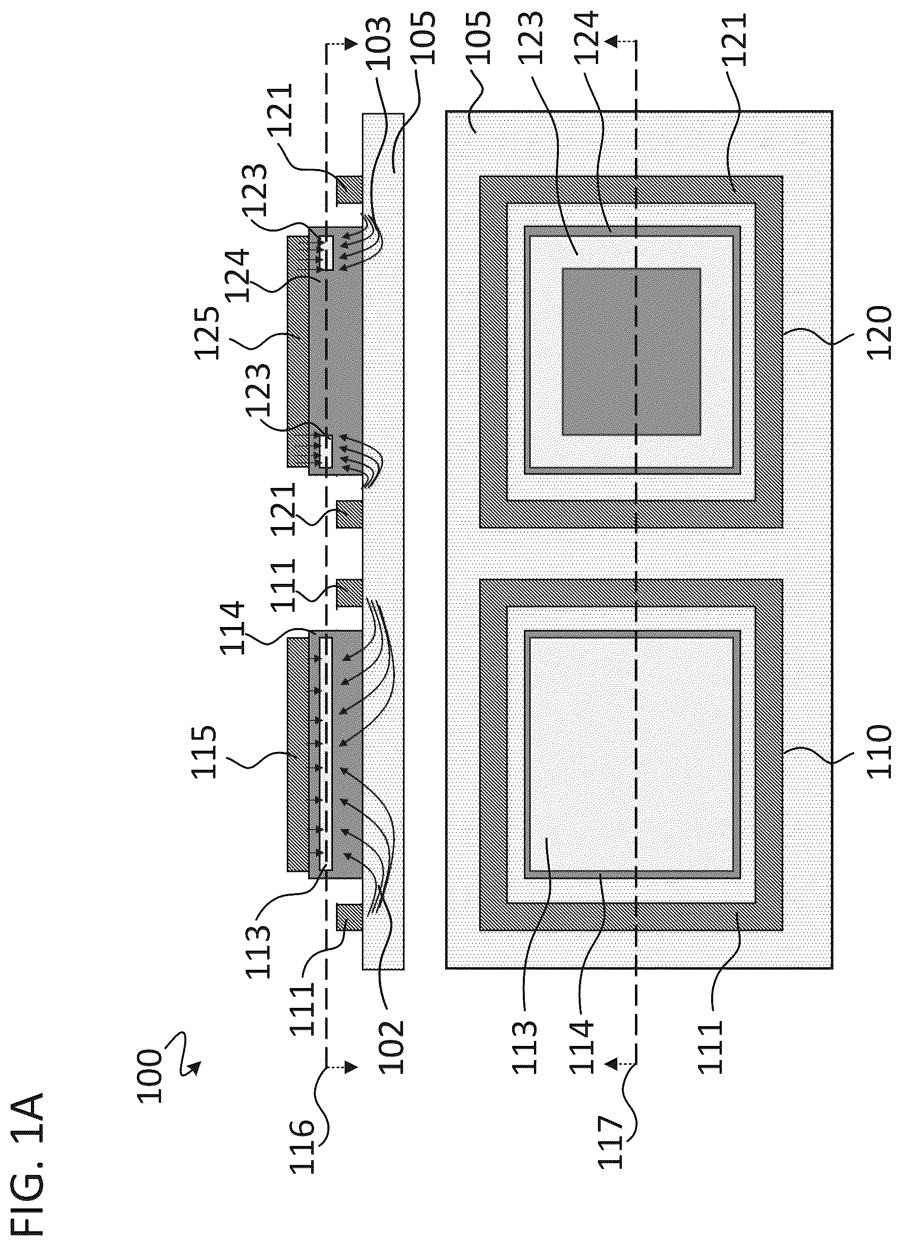 Patent US12126139 Figure 1 – LED with small mesa width