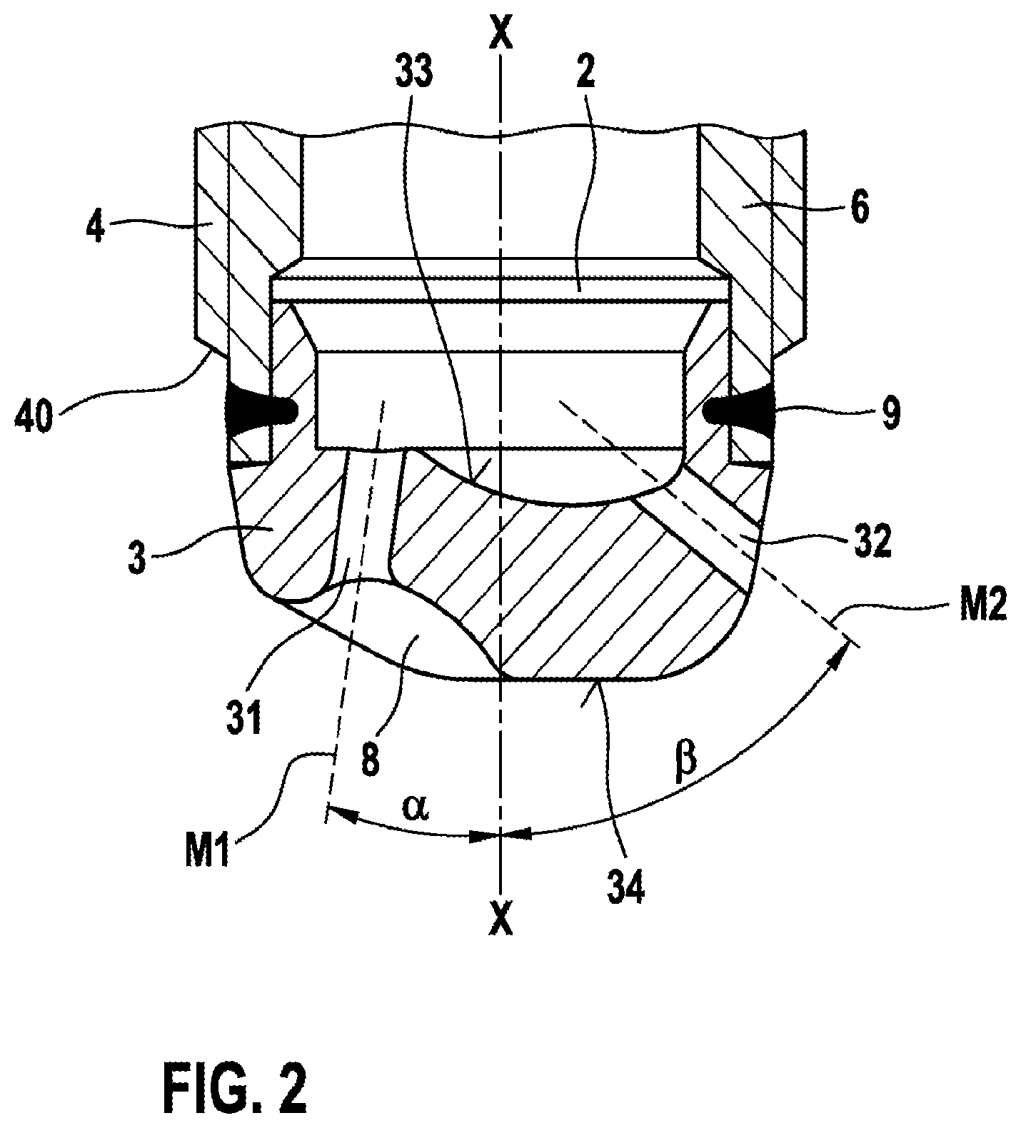 Patent US12126146 Figure 2 – Prechamber spark plug with improved cap