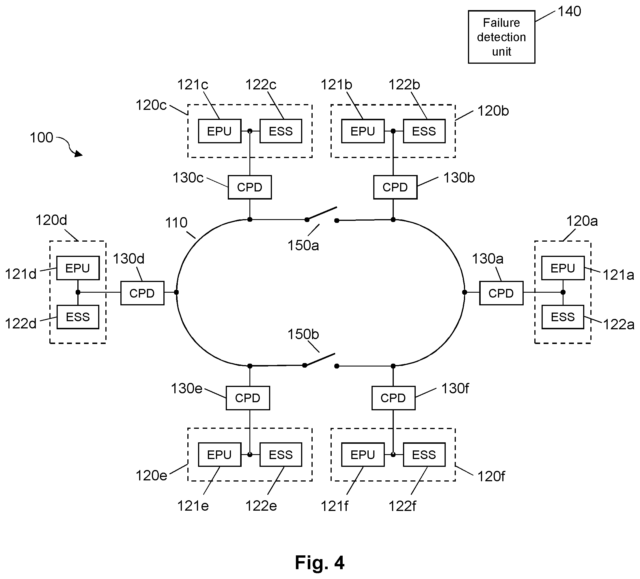 Patent US12126165 Figure 4 – Power distribution network