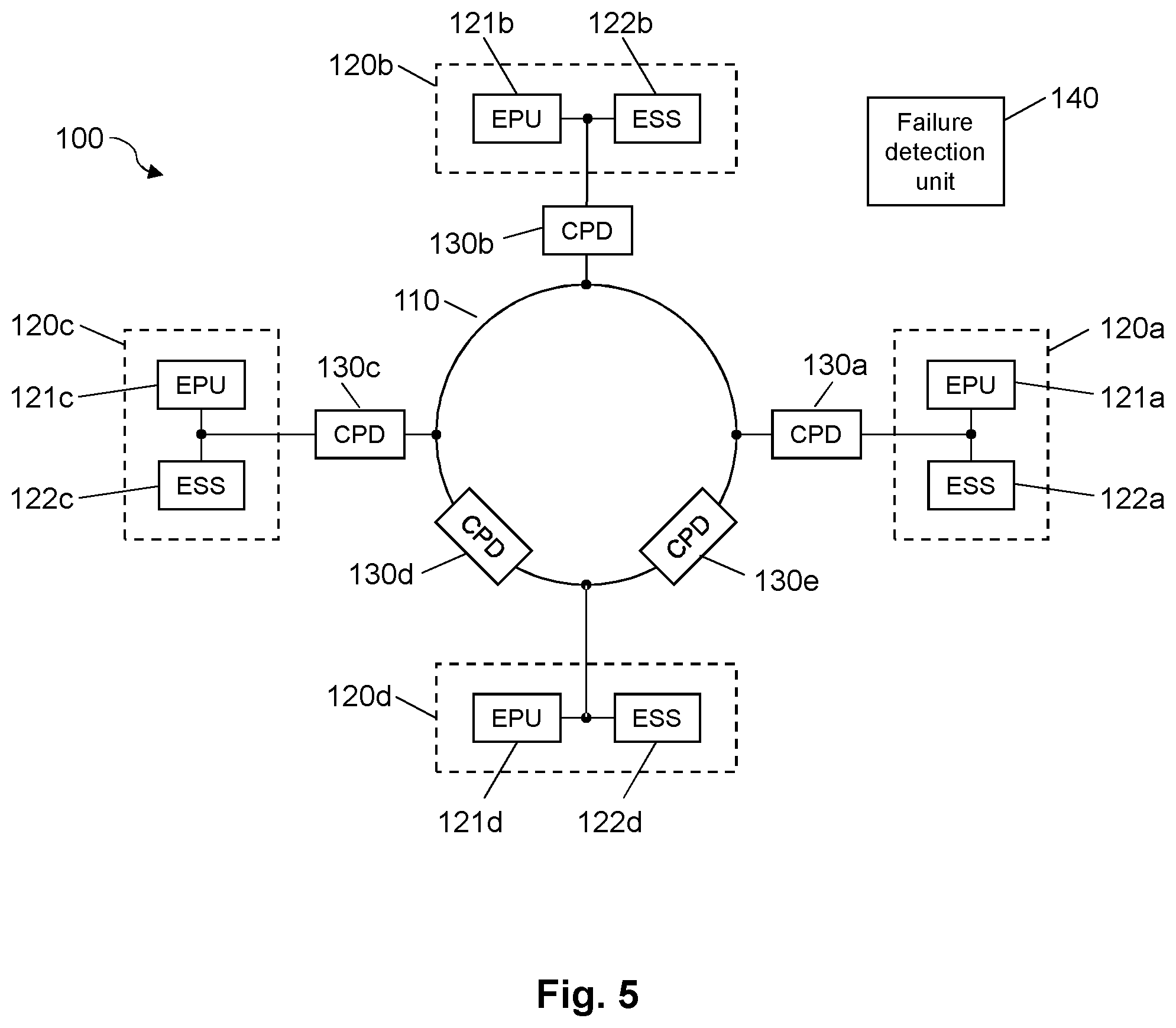 Patent US12126165 Figure 5 – Power distribution network