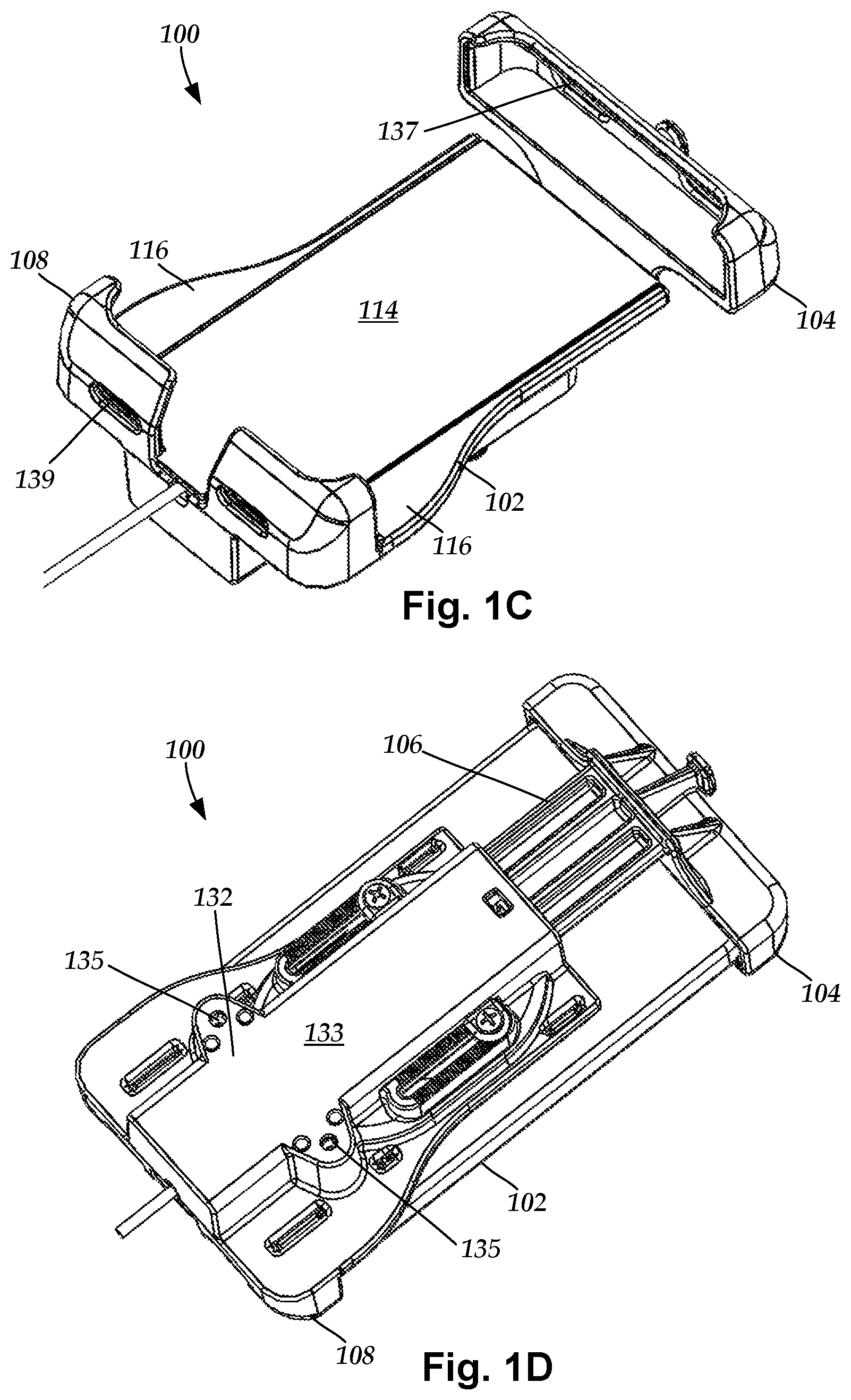 Patent US12126199 Figure 2 – Cradles for a mobile device including a cavity for a wireless device and methods of making and using