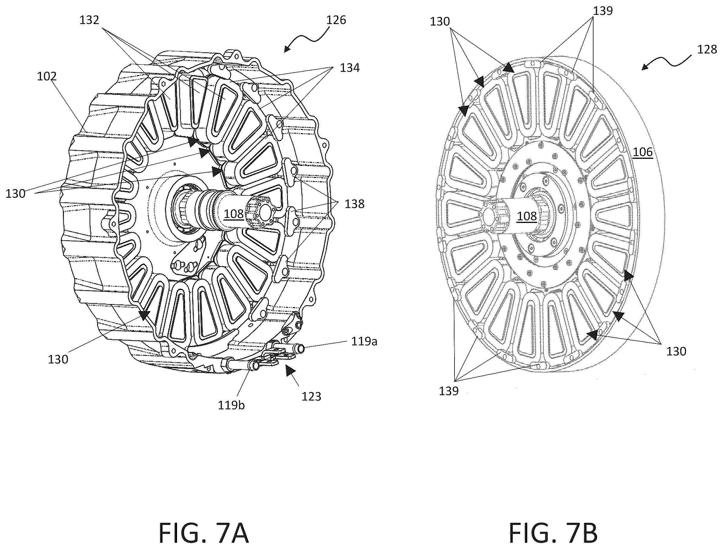 Patent US12126222 Figure 6 – Sealed axial flux motor with integrated cooling