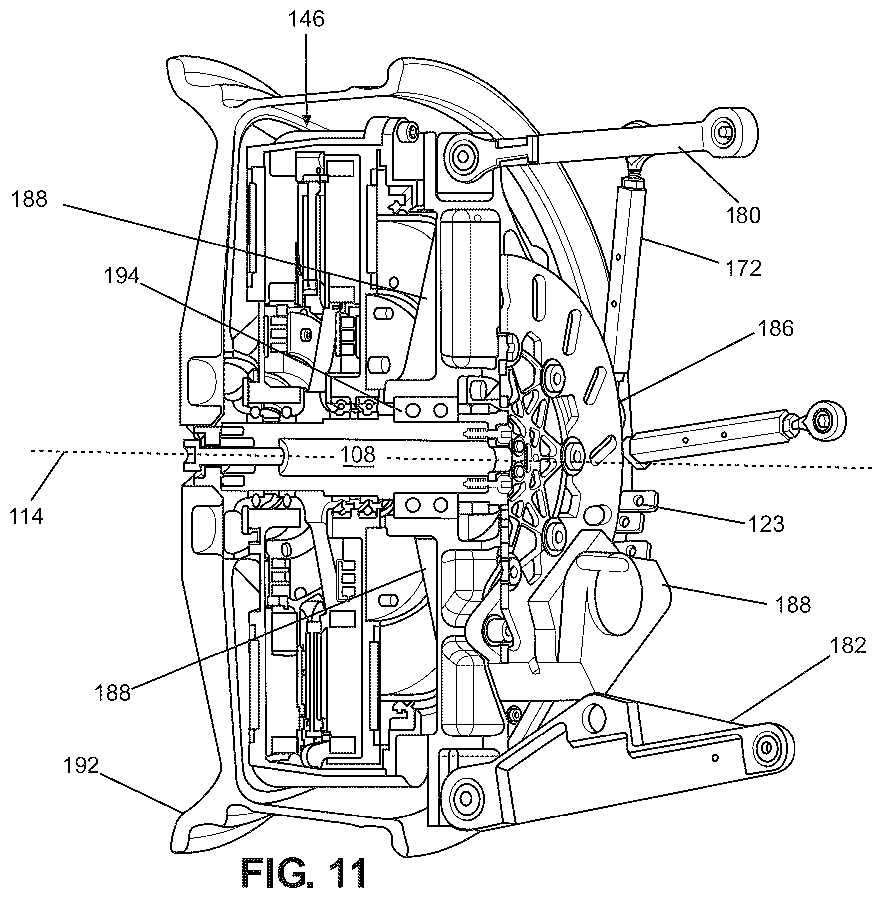 Patent US12126222 Figure 11 – Sealed axial flux motor with integrated cooling