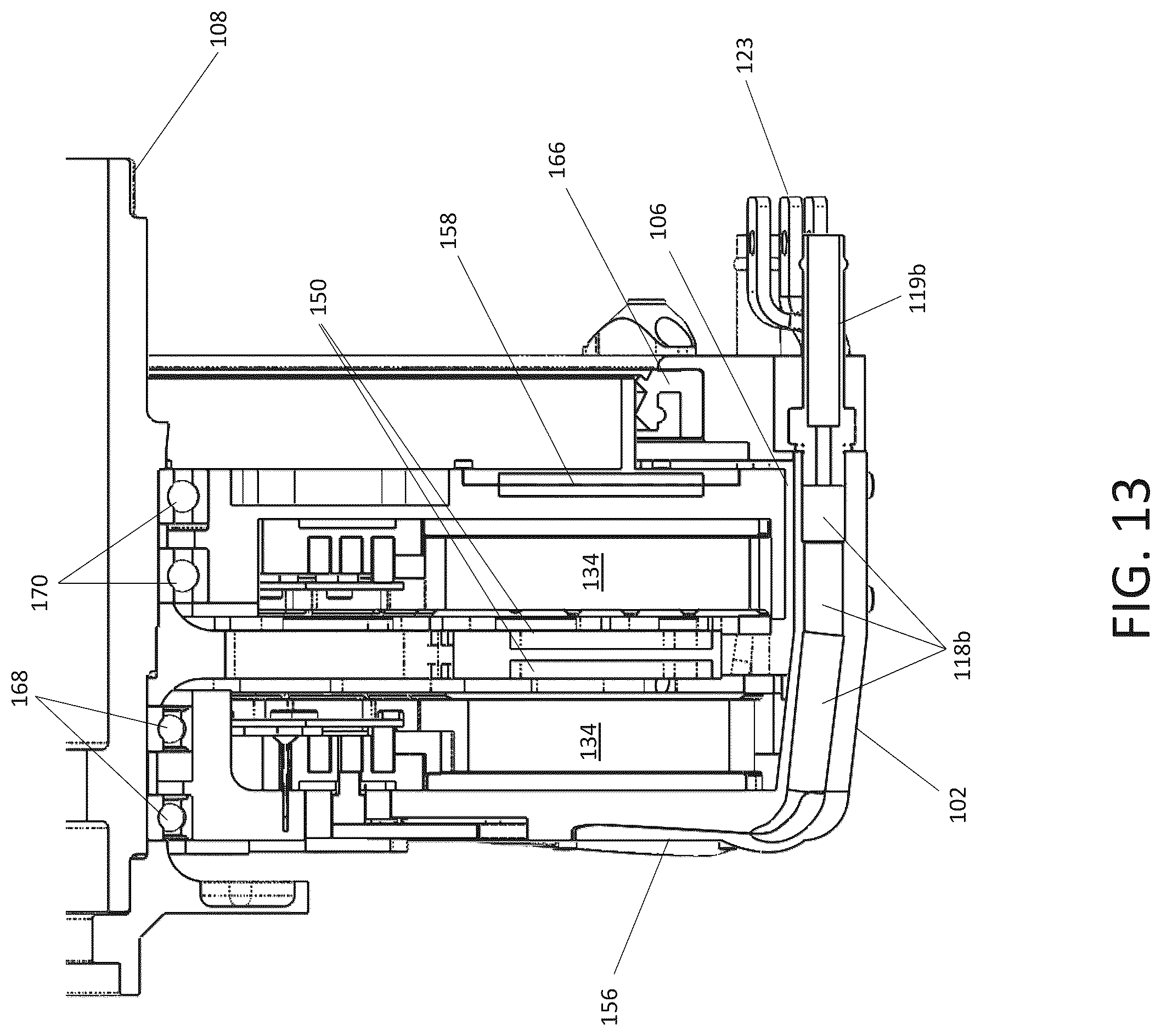 Patent US12126222 Figure 13 – Sealed axial flux motor with integrated cooling