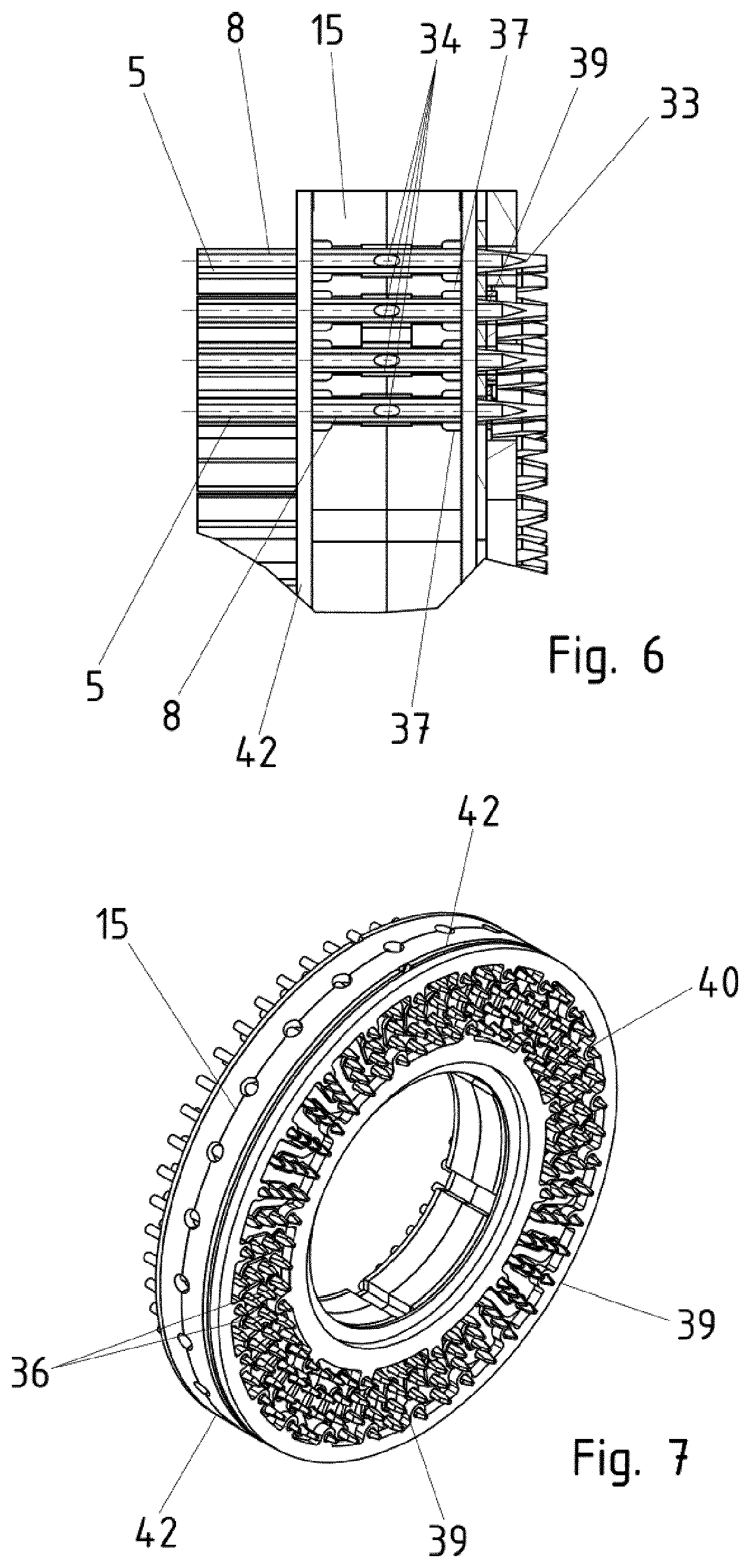 Patent US12126233 Figure 5 – Electric machine having several rigid winding pieces formed as hollow conductors-hydraulic connection concept II