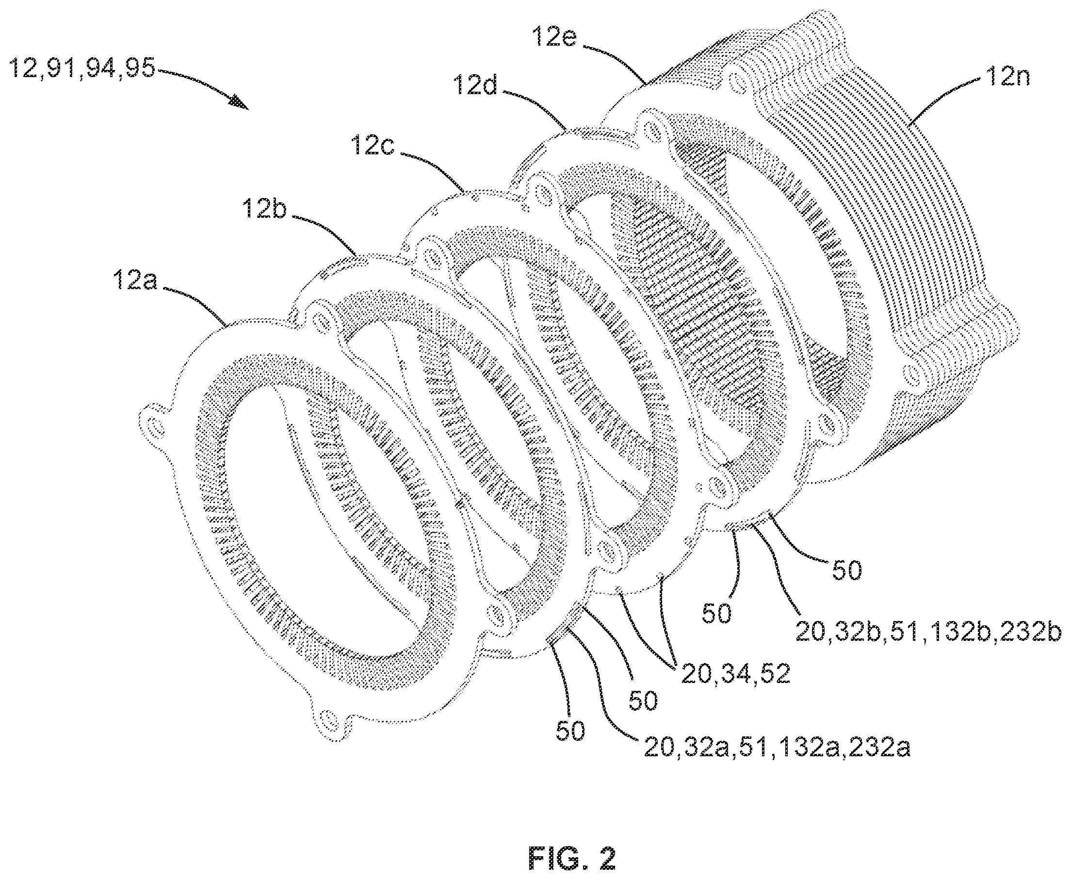 Patent US12126242 Figure 2 – Motor stator coolant distribution via internal channels