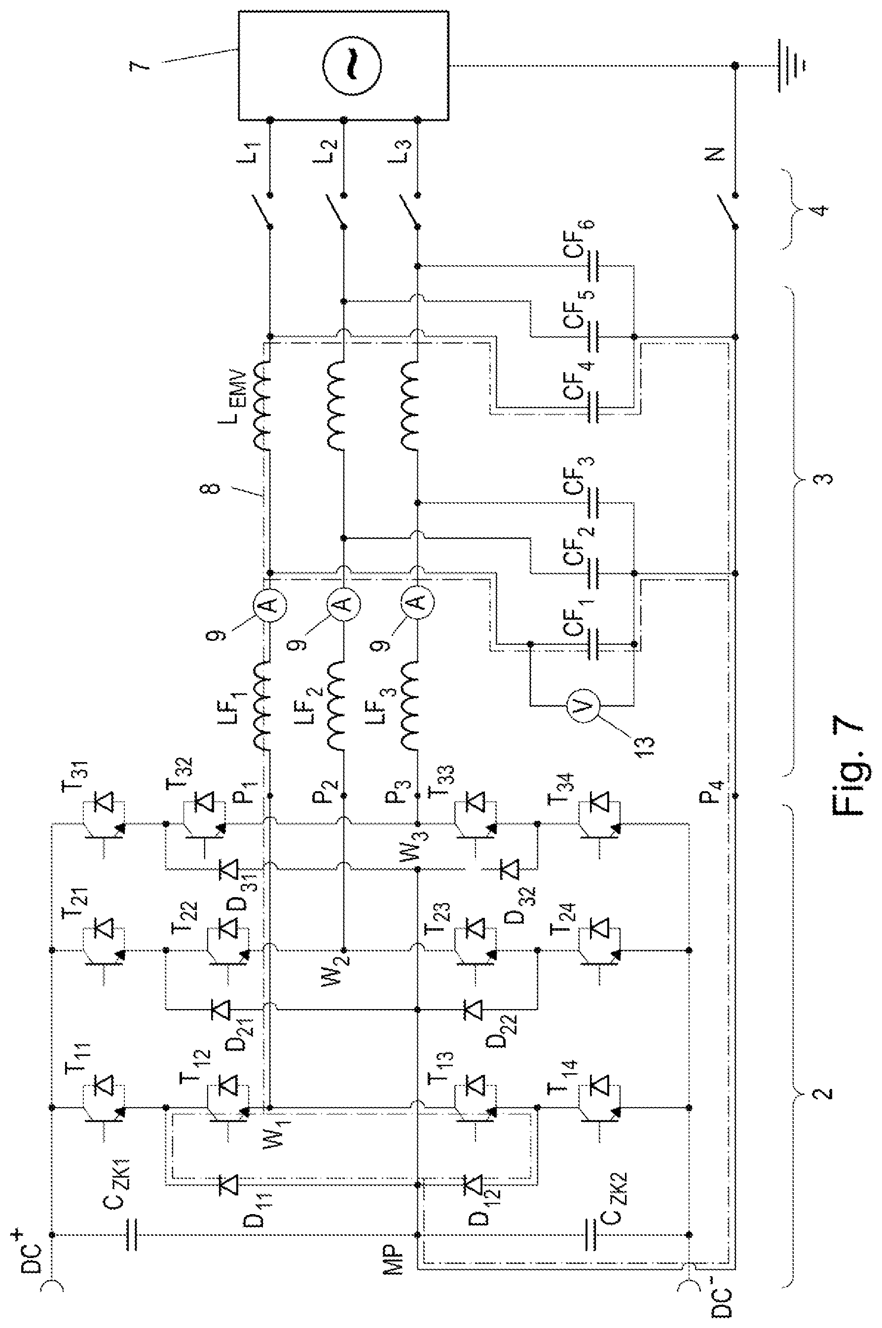 Patent US12126252 Figure 4 – Determination of filter parameters in an inverter