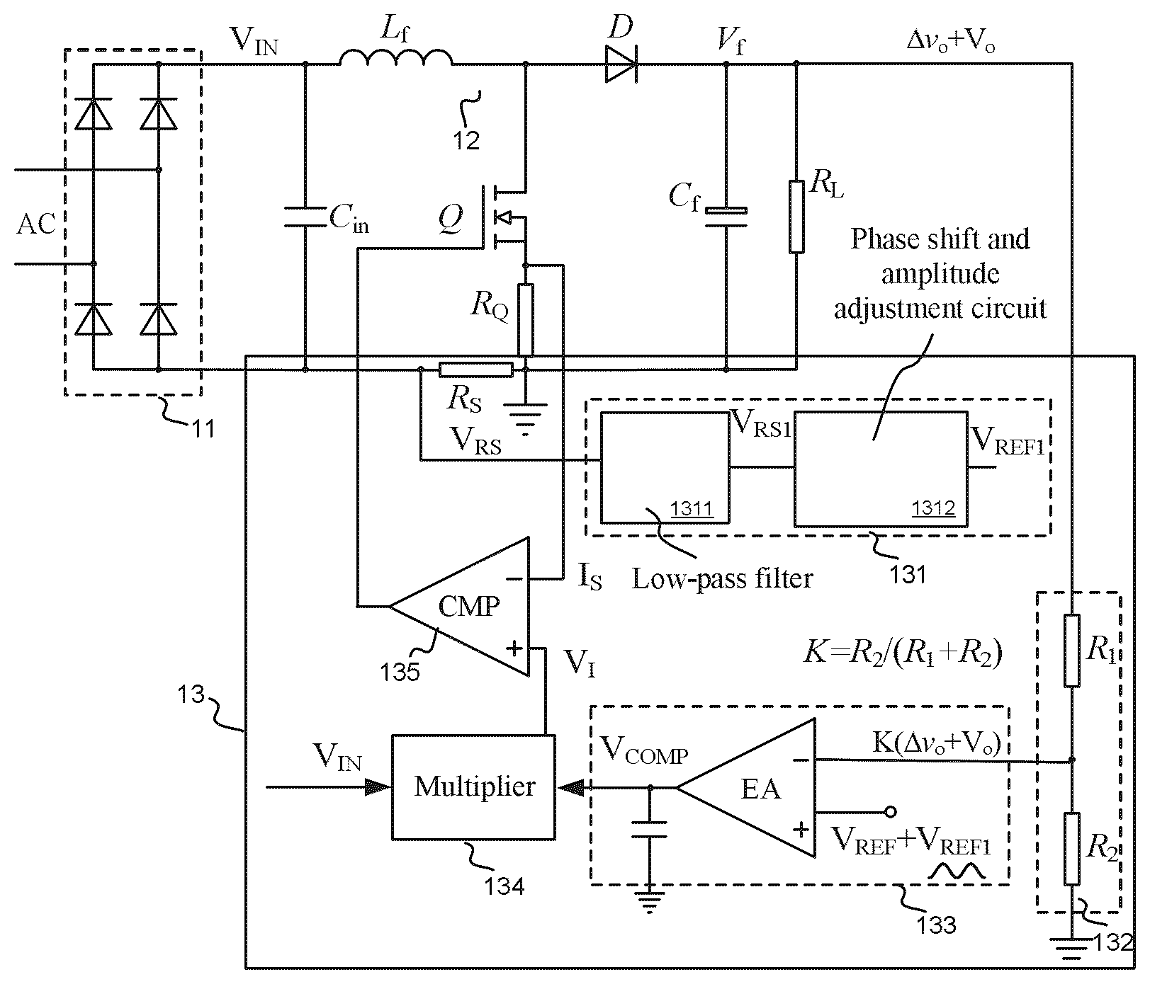 Patent US12126256 Figure 1 – Control circuit and AC-DC power supply applying the same