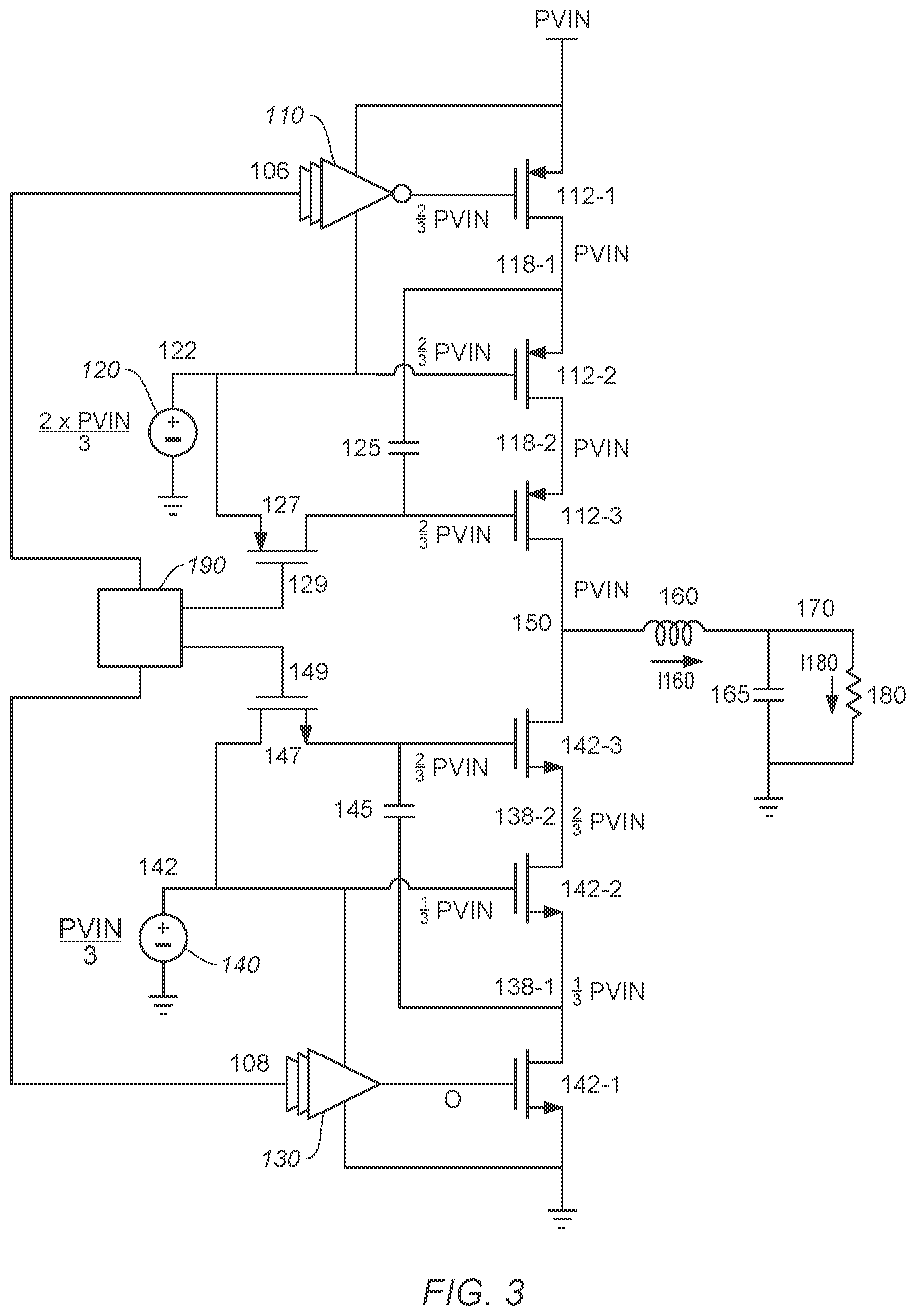 Patent US12126259 Figure 4 – High voltage stage for switching regulator