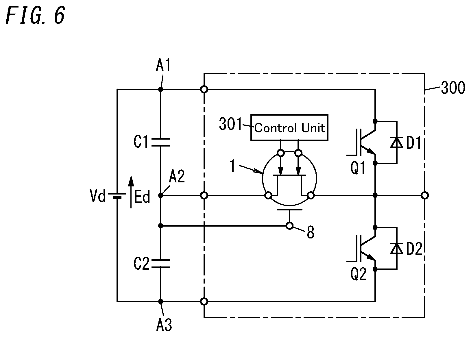 Patent US12126274 Figure 6 – Bidirectional switch, electrical device, and multi-level inverter