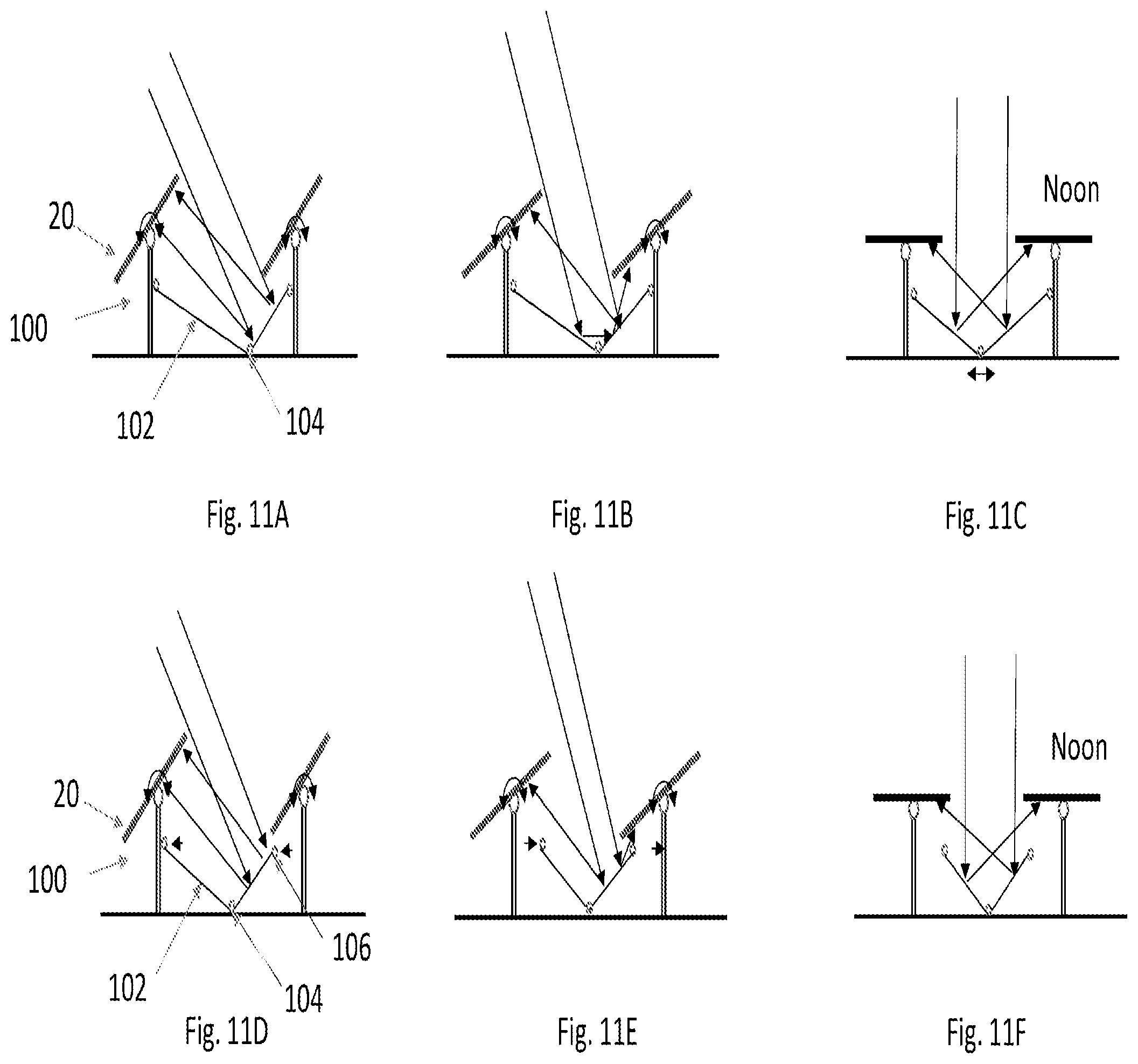 Patent US12126300 Figure 11 – Light management systems for optimizing performance of bifacial solar module