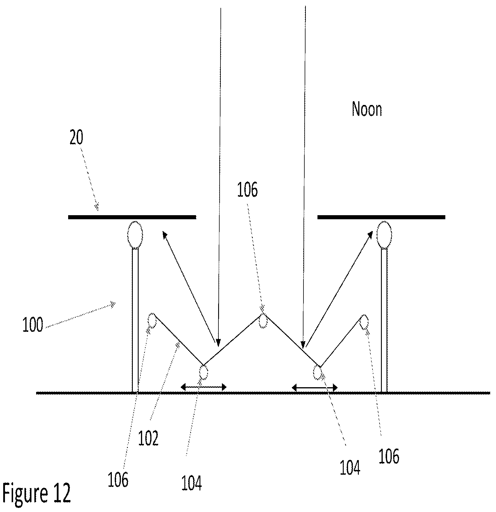Patent US12126300 Figure 12 – Light management systems for optimizing performance of bifacial solar module