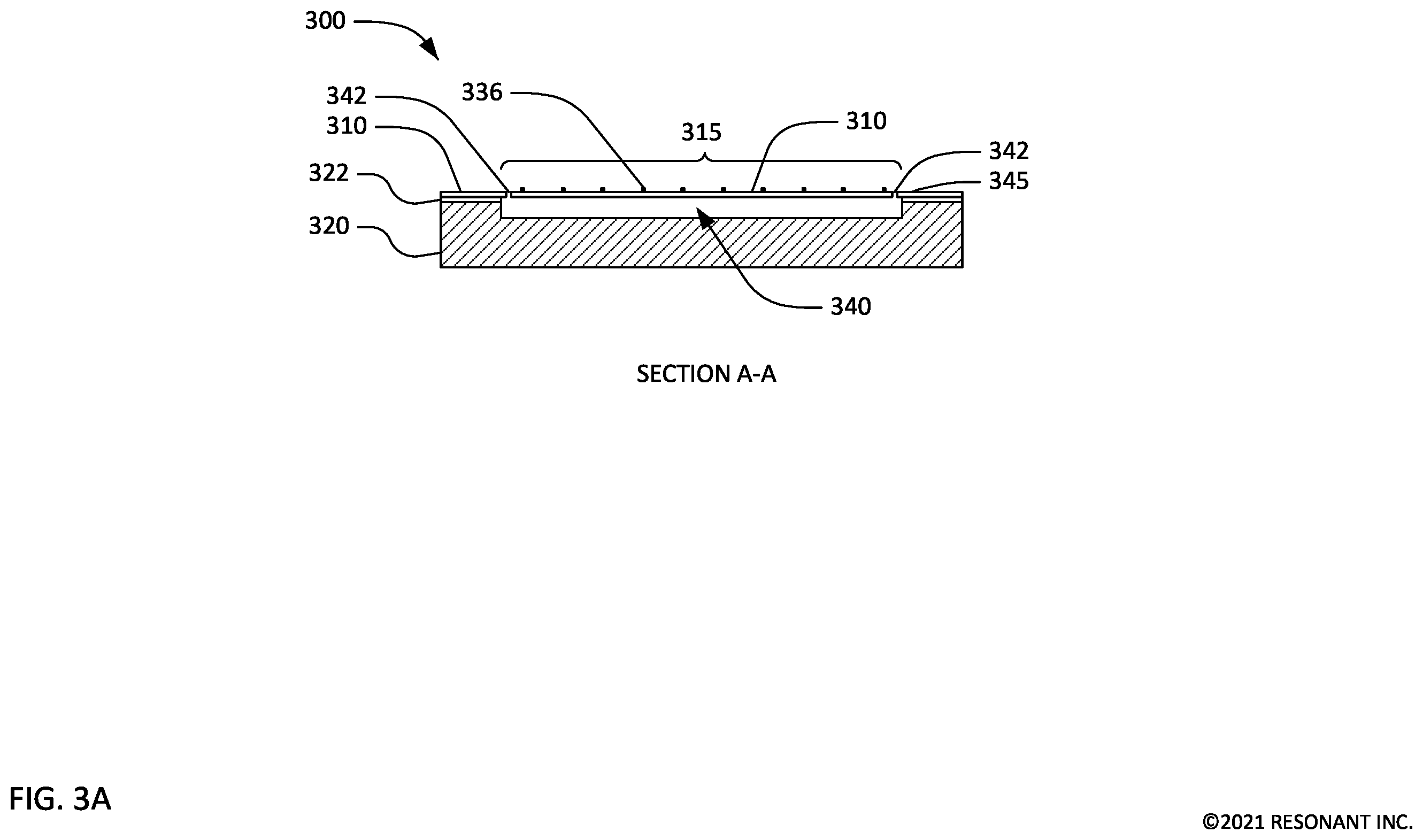 Patent US12126316 Figure 3 – Transversely-excited film bulk acoustic resonator