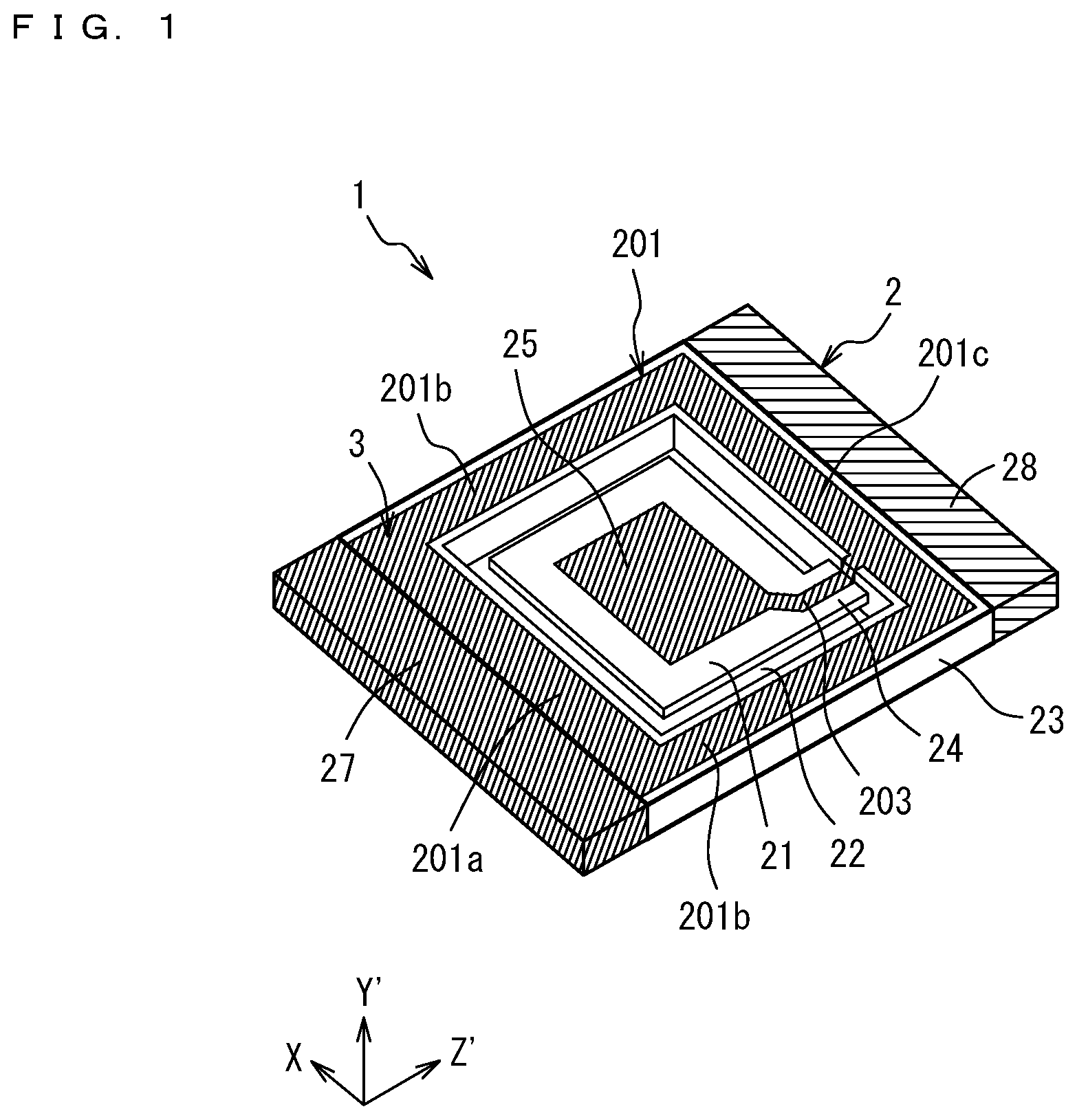 Patent US12126321 Figure 1 – Piezoelectric vibrating device