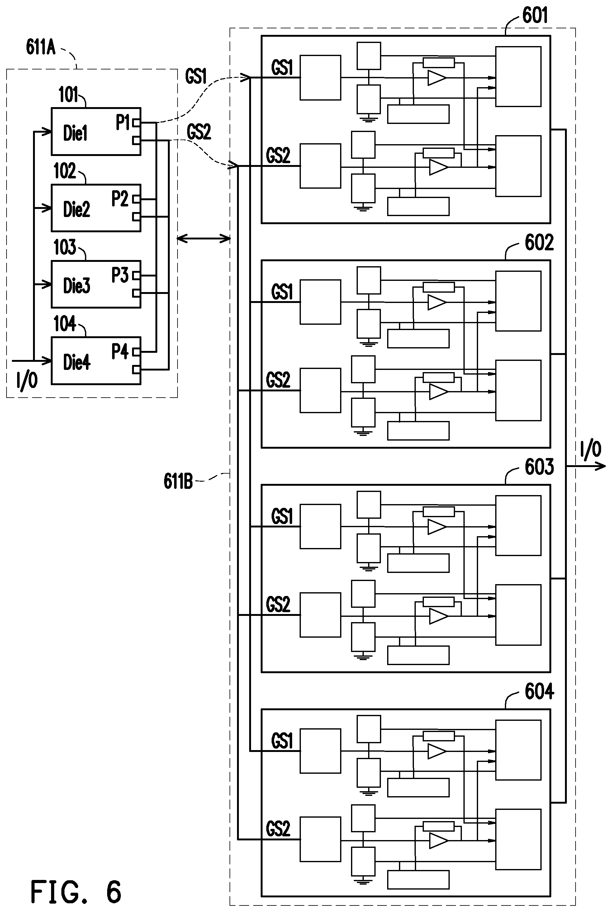 Patent US12126333 Figure 6 – Electrical circuit for switching bias voltage of bonding pad and electronic device having the electrical circuit