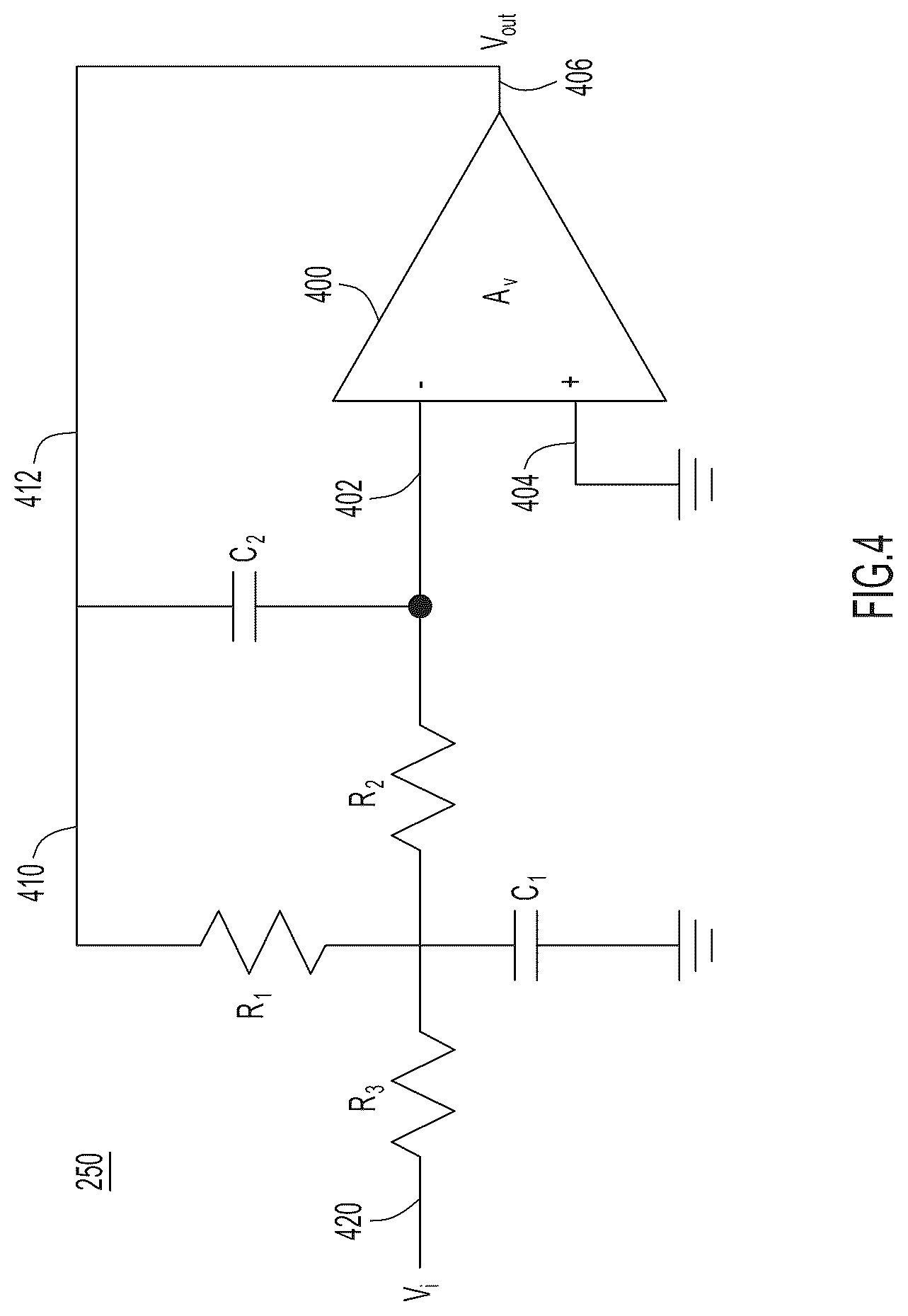 Patent US12126363 Figure 4 – Error cancellation delta-sigma DAC with an inverting amplifier-based filter