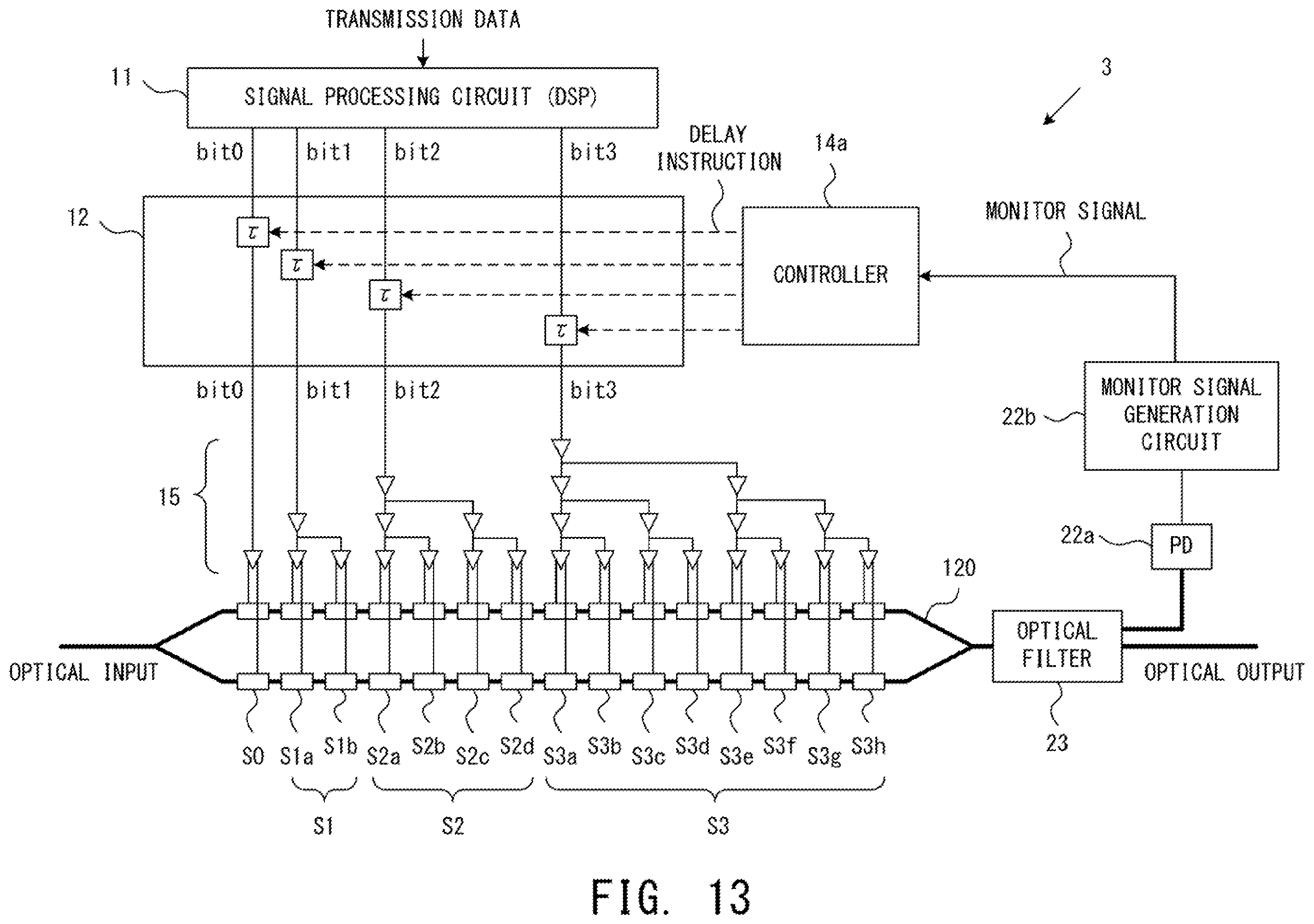 Patent US12126386 Figure 13 – Optical transmitter that transmits multi-level optical signal