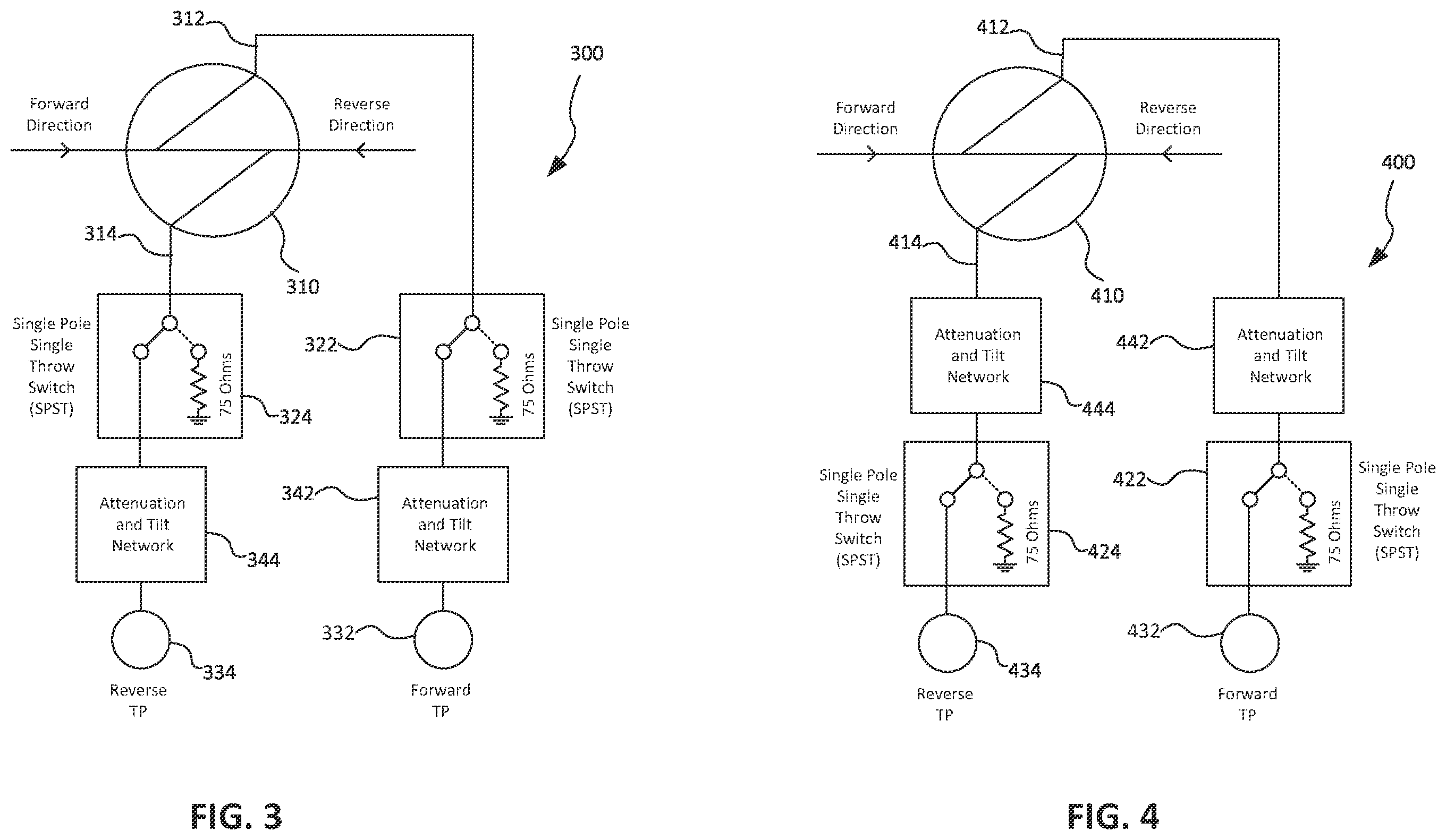 Patent US12126388 Figure 2 – Forward and reverse test point circuit with switchable termination for use in an RF amplifier