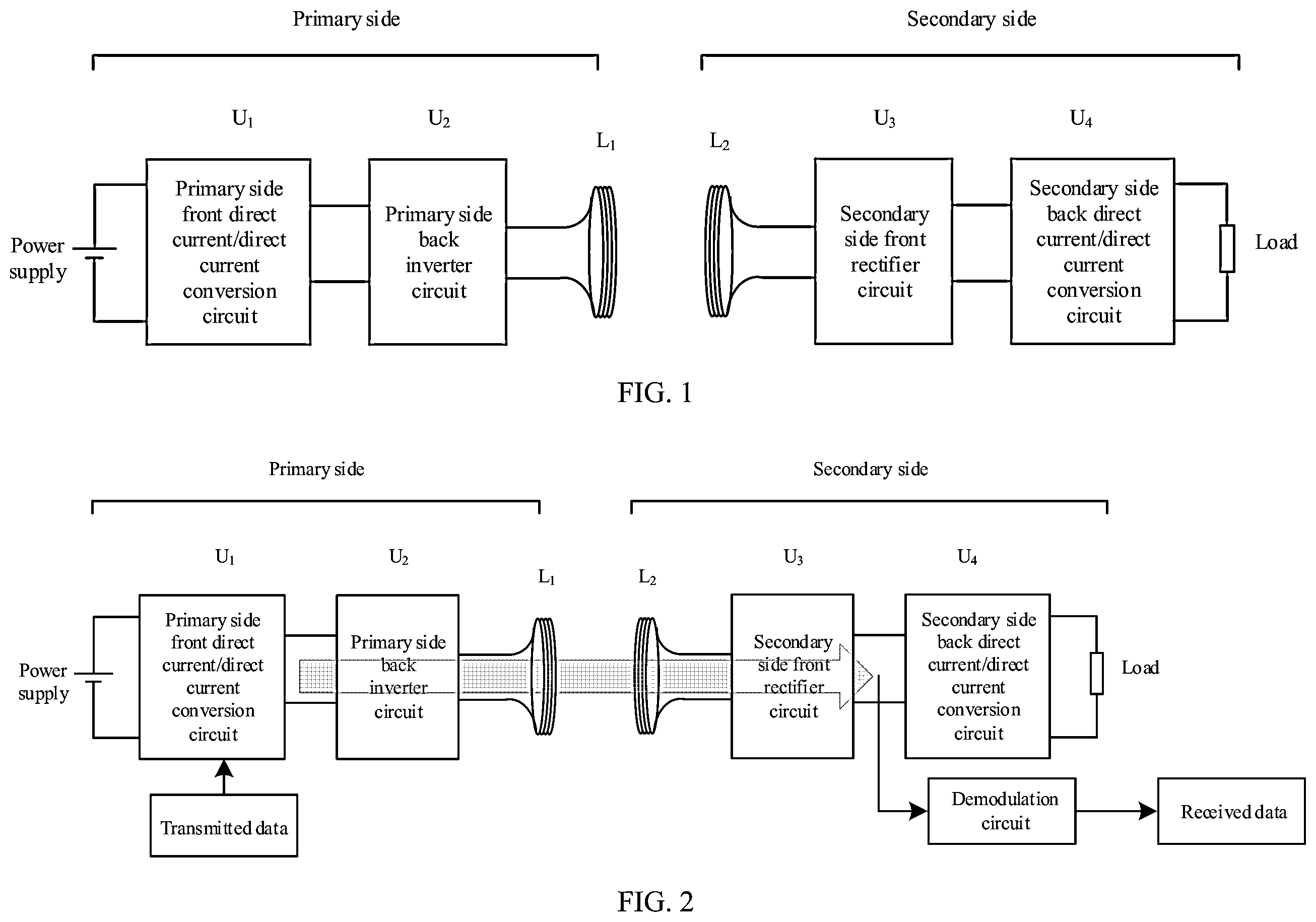 Patent US12126402 Figure 1 – Wireless power and data synchronous transfer system and data modulation method