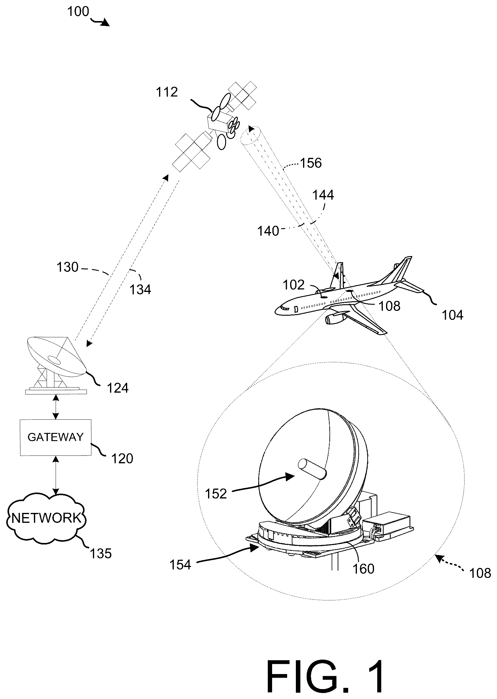 Patent US12126408 Figure 1 – Yaw drift compensation for pointing an antenna
