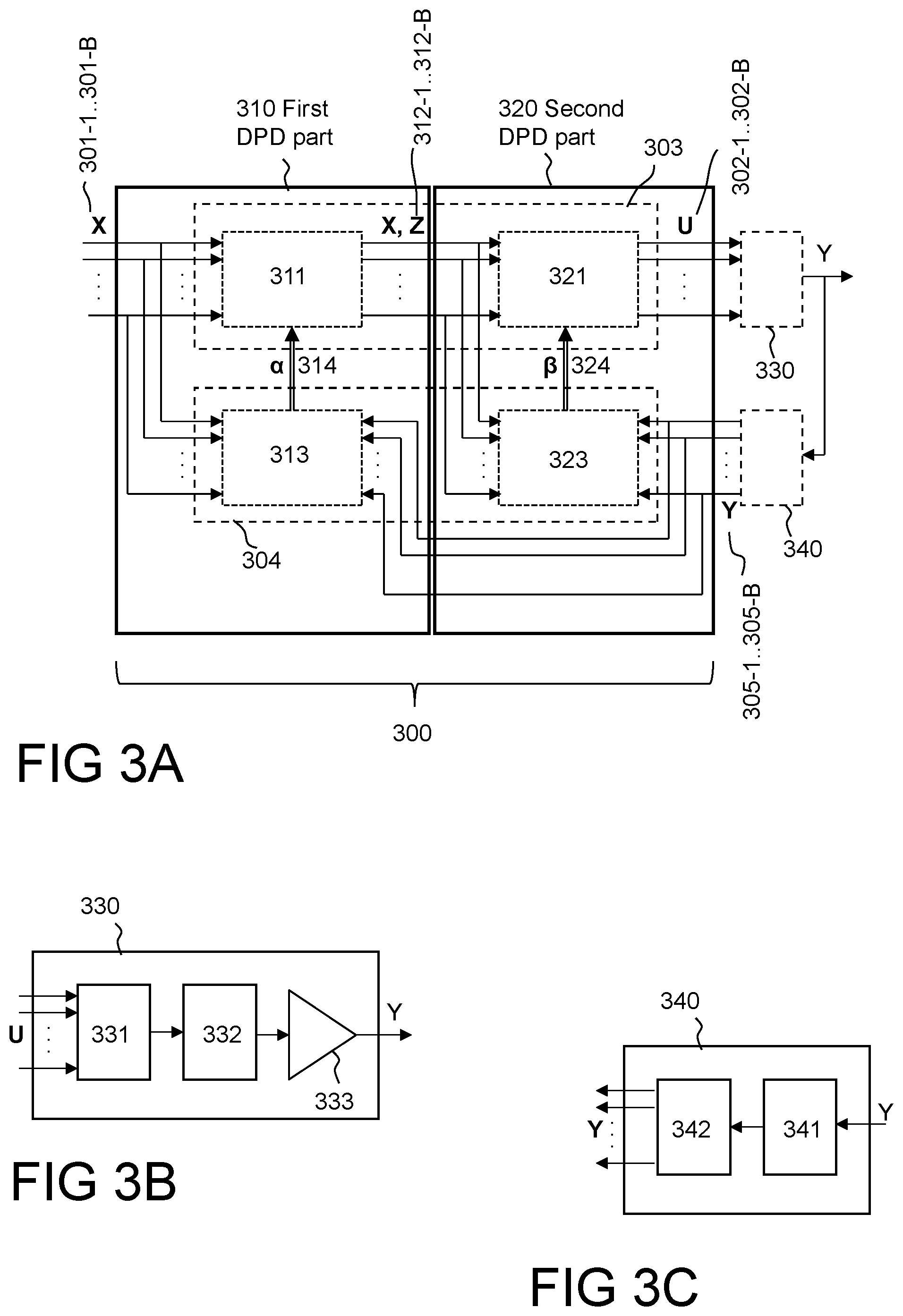 Patent US12126471 Figure 3 – Method and device(s) for performing digital predistortion on signals for multiband transmission in a wireless communication network