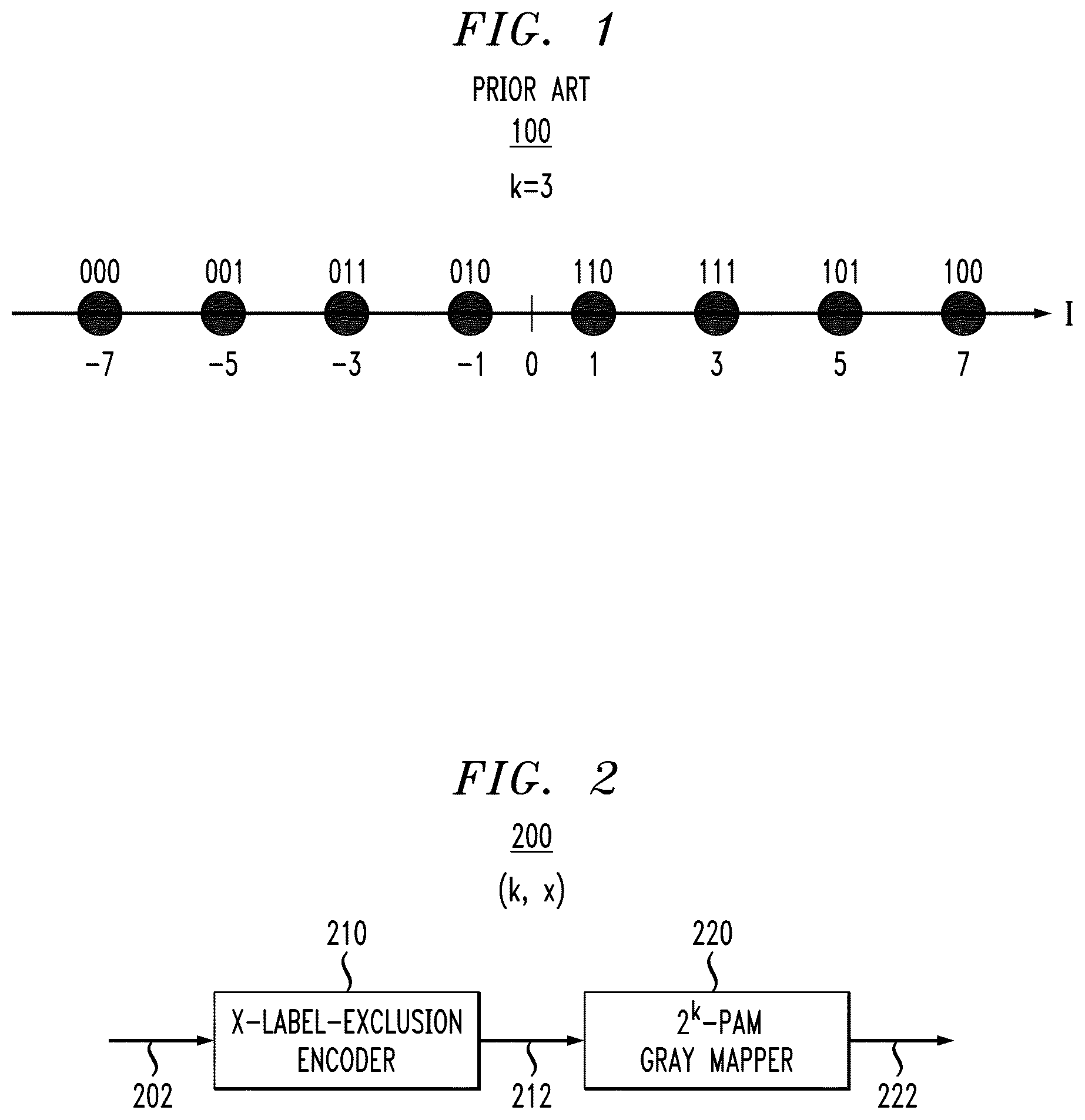 Patent US12126483 Figure 1 – Bits-to-symbols mapping for amplitude modulation