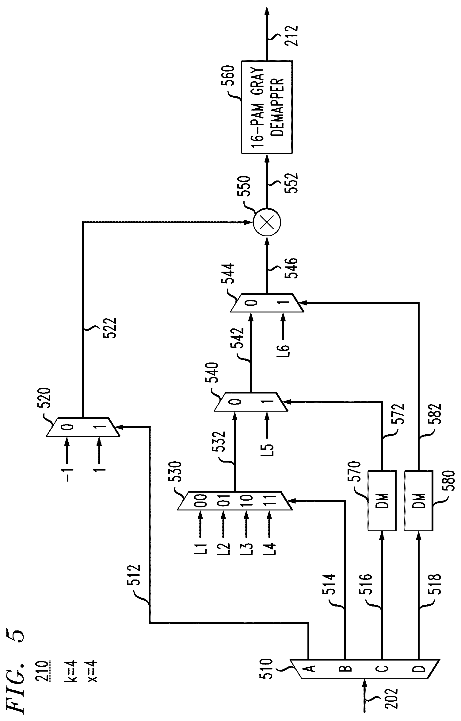 Patent US12126483 Figure 4 – Bits-to-symbols mapping for amplitude modulation