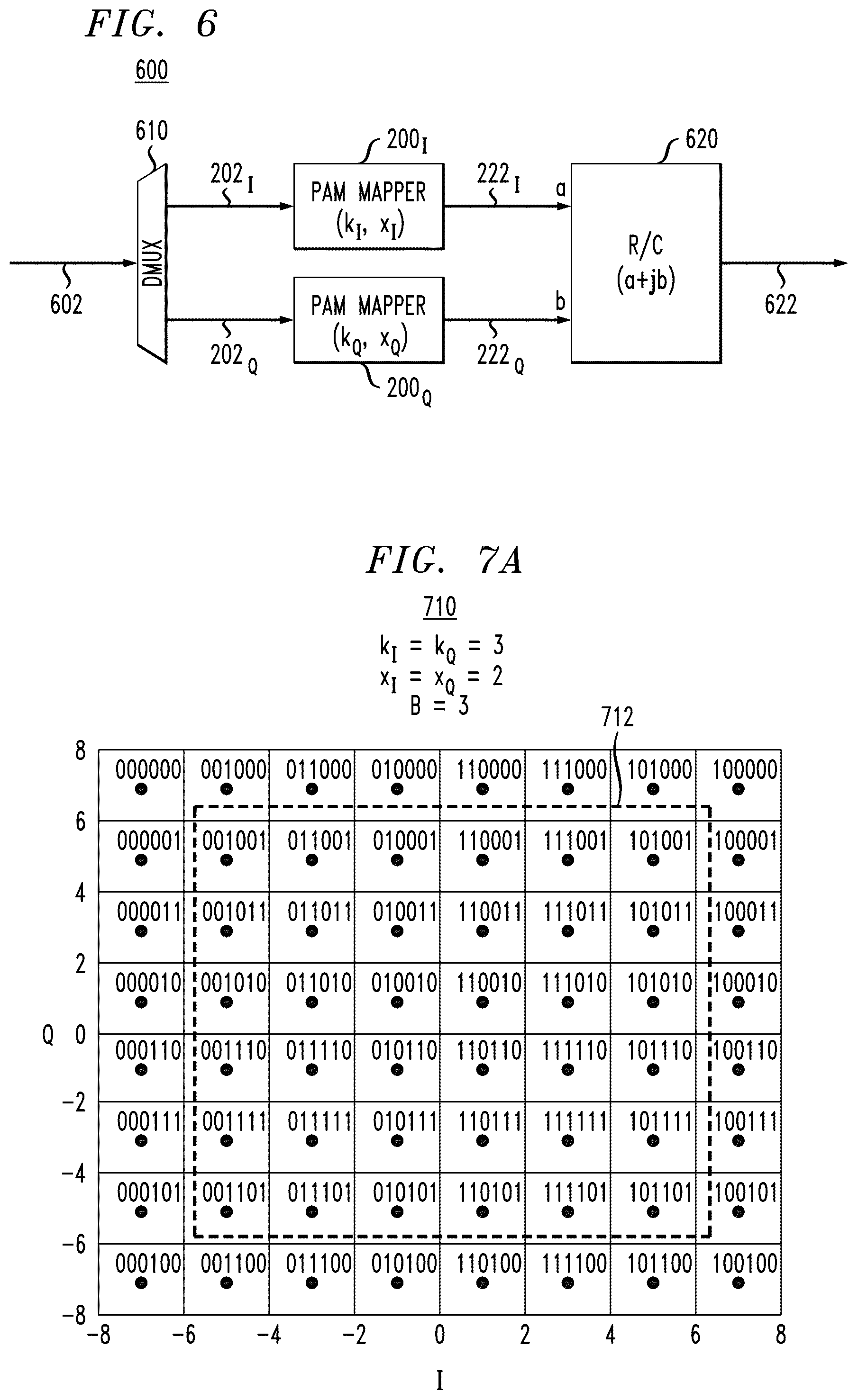 Patent US12126483 Figure 5 – Bits-to-symbols mapping for amplitude modulation