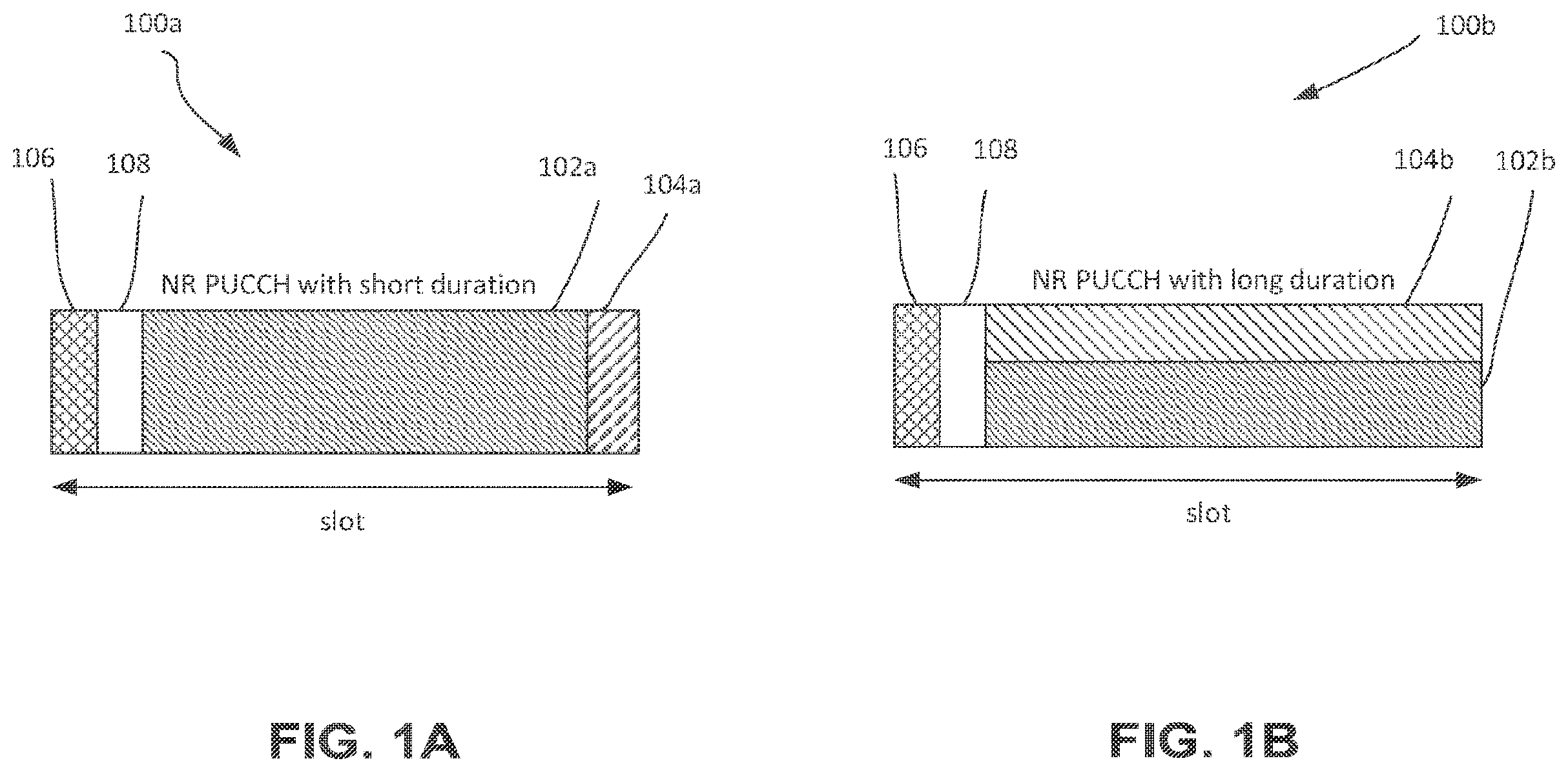 Patent US12126564 Figure 1 – Resource mapping schemes for channel state information reporting on new radio physical uplink control channel