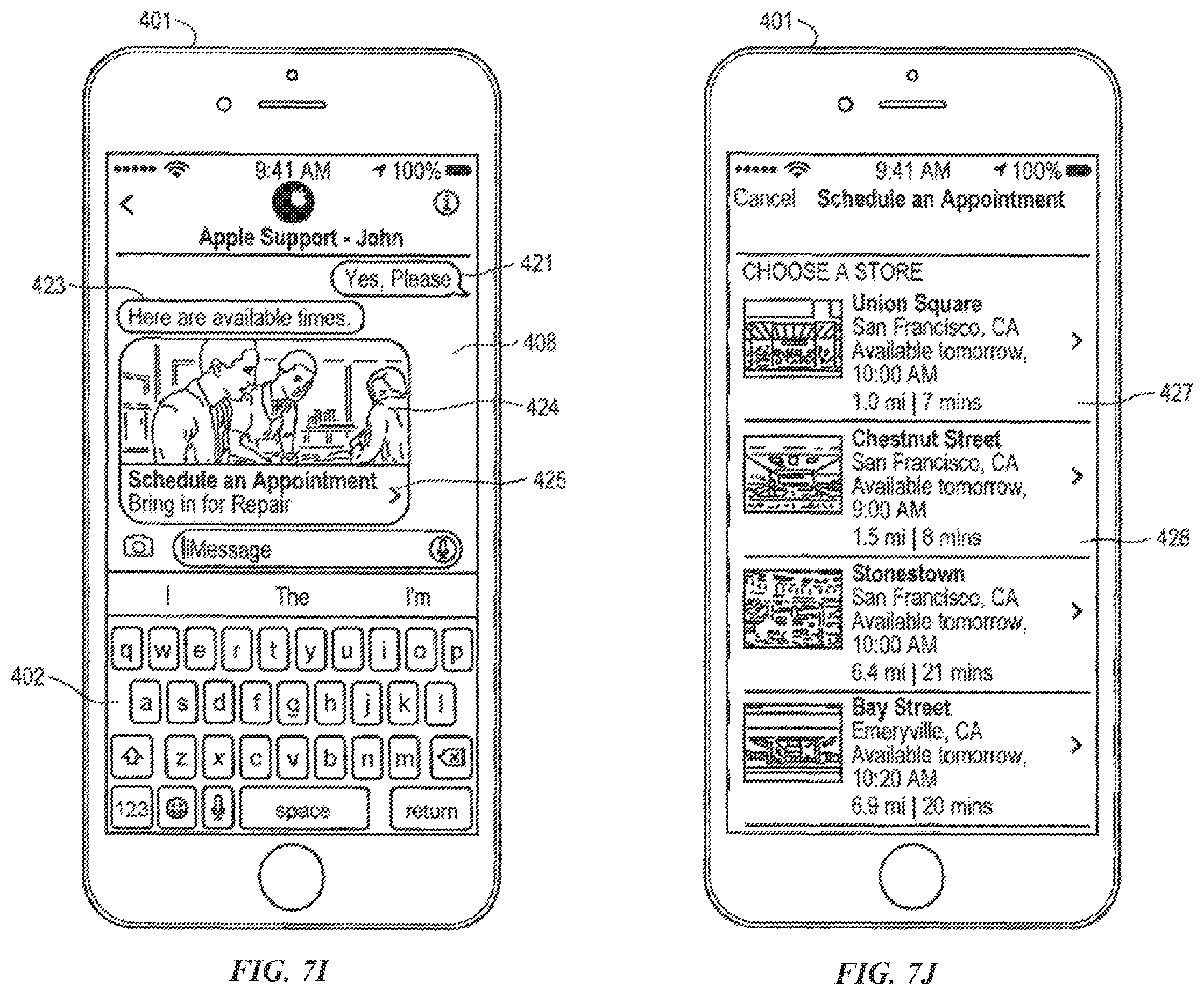 Patent US12126589 Figure 10 – Initiating a business messaging session