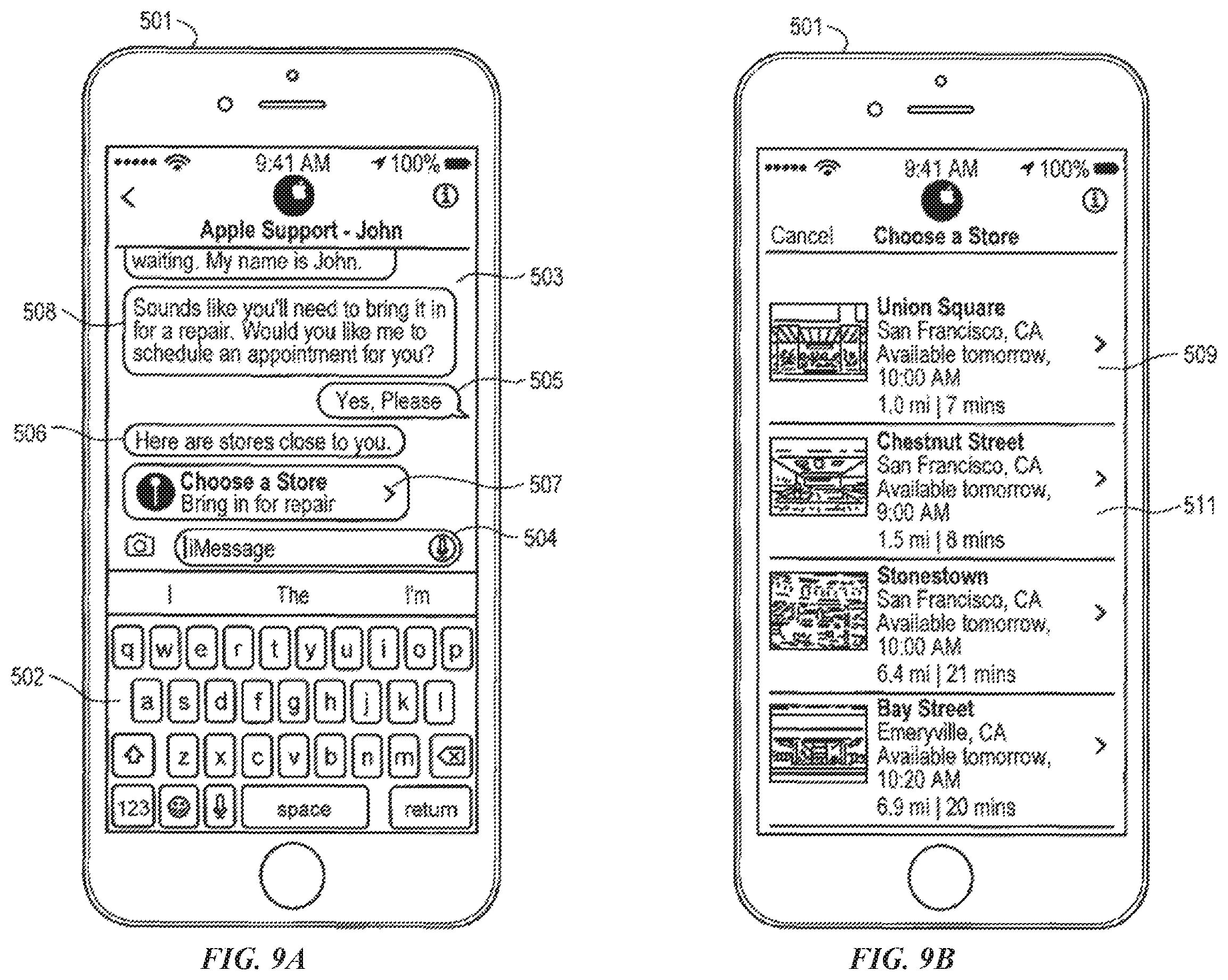 Patent US12126589 Figure 14 – Initiating a business messaging session