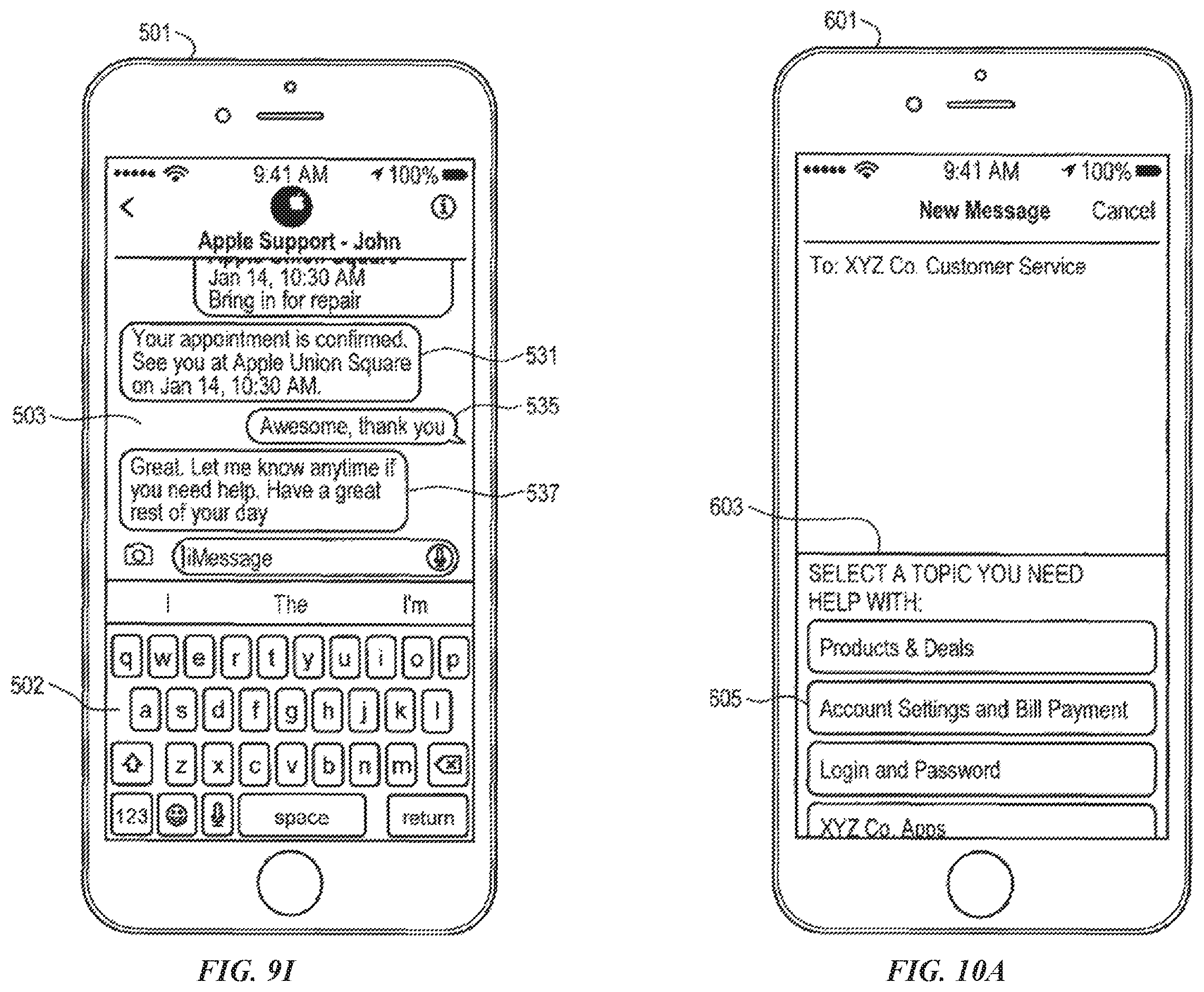 Patent US12126589 Figure 18 – Initiating a business messaging session
