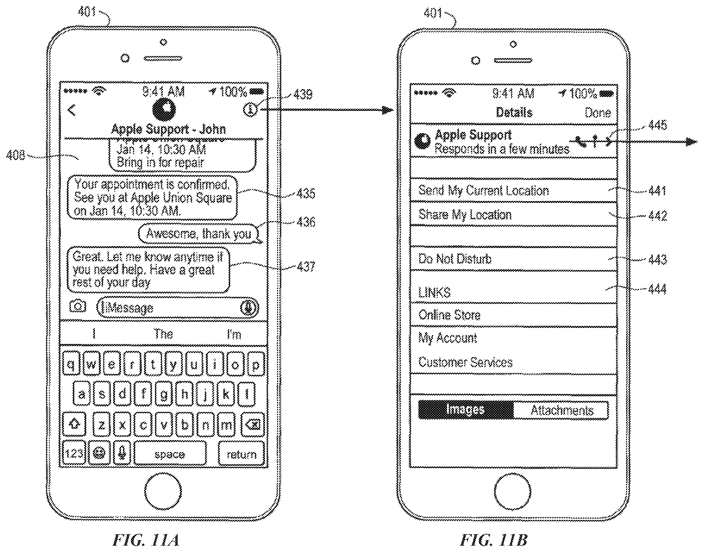 Patent US12126589 Figure 20 – Initiating a business messaging session