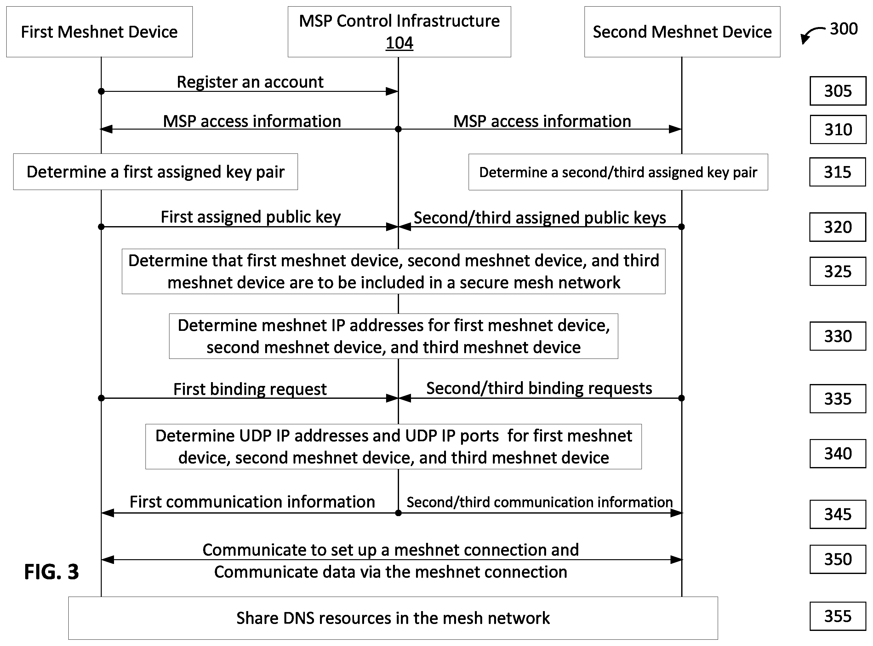 Patent US12126591 Figure 3 – Sharing domain name service resources in a mesh network