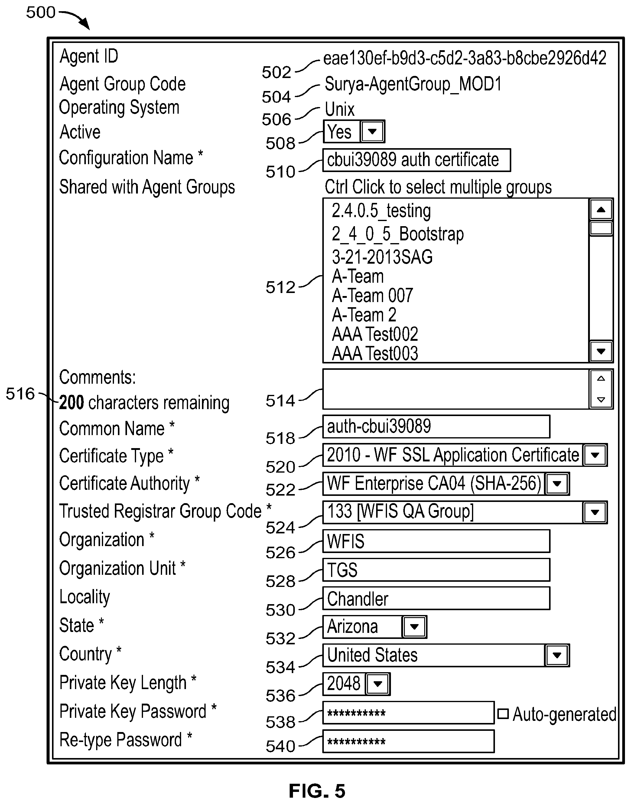 Patent US12126610 Figure 5 – Central cryptographic management for computer systems