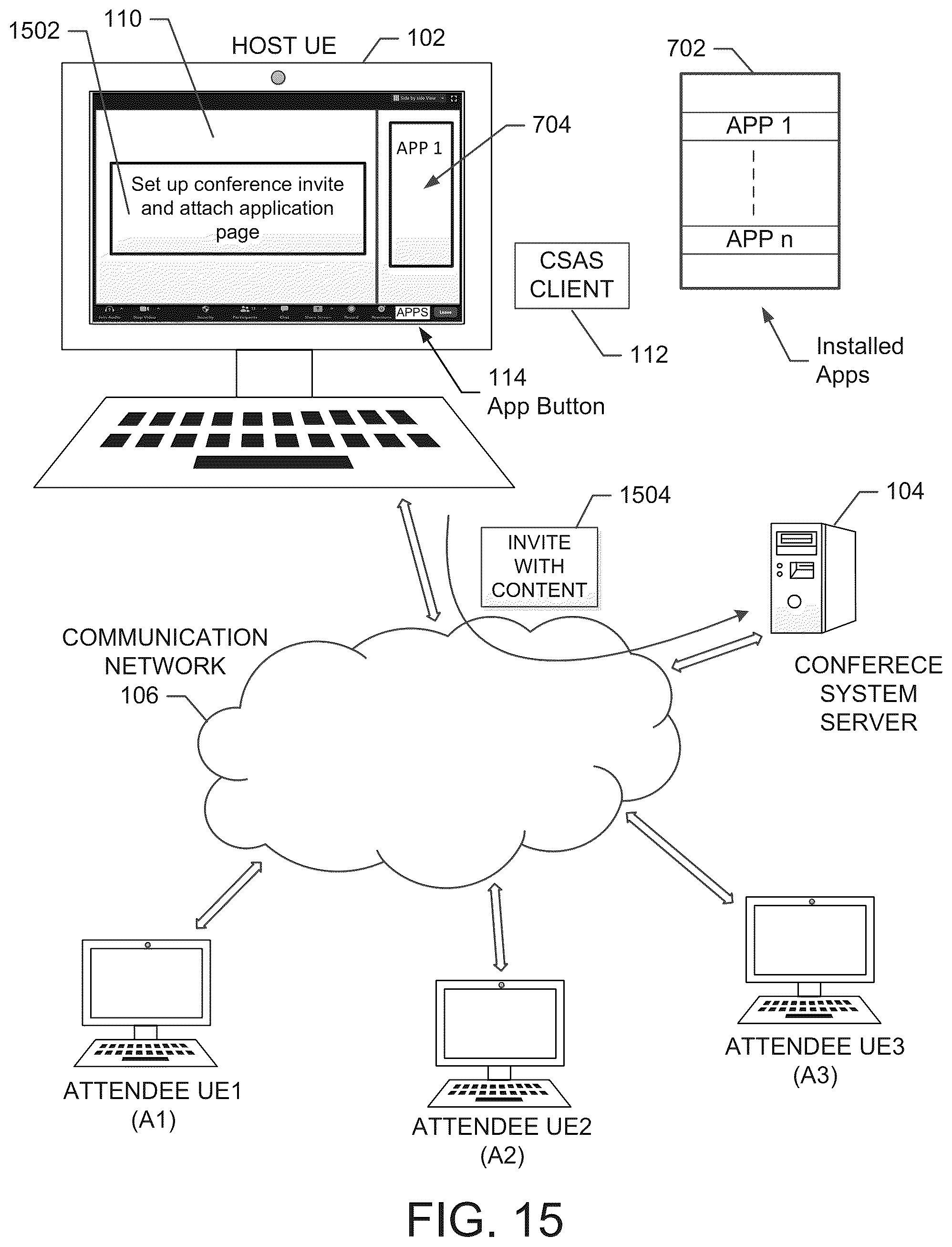 Patent US12126663 Figure 15 – Recording conference application activity associated with a network conference