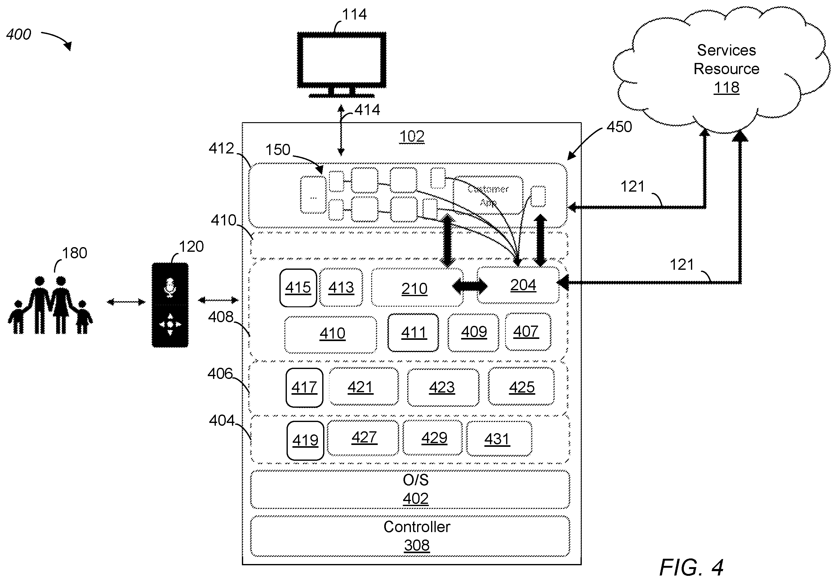 Patent US12126665 Figure 4 – Command services manager for secure sharing of commands to registered agents