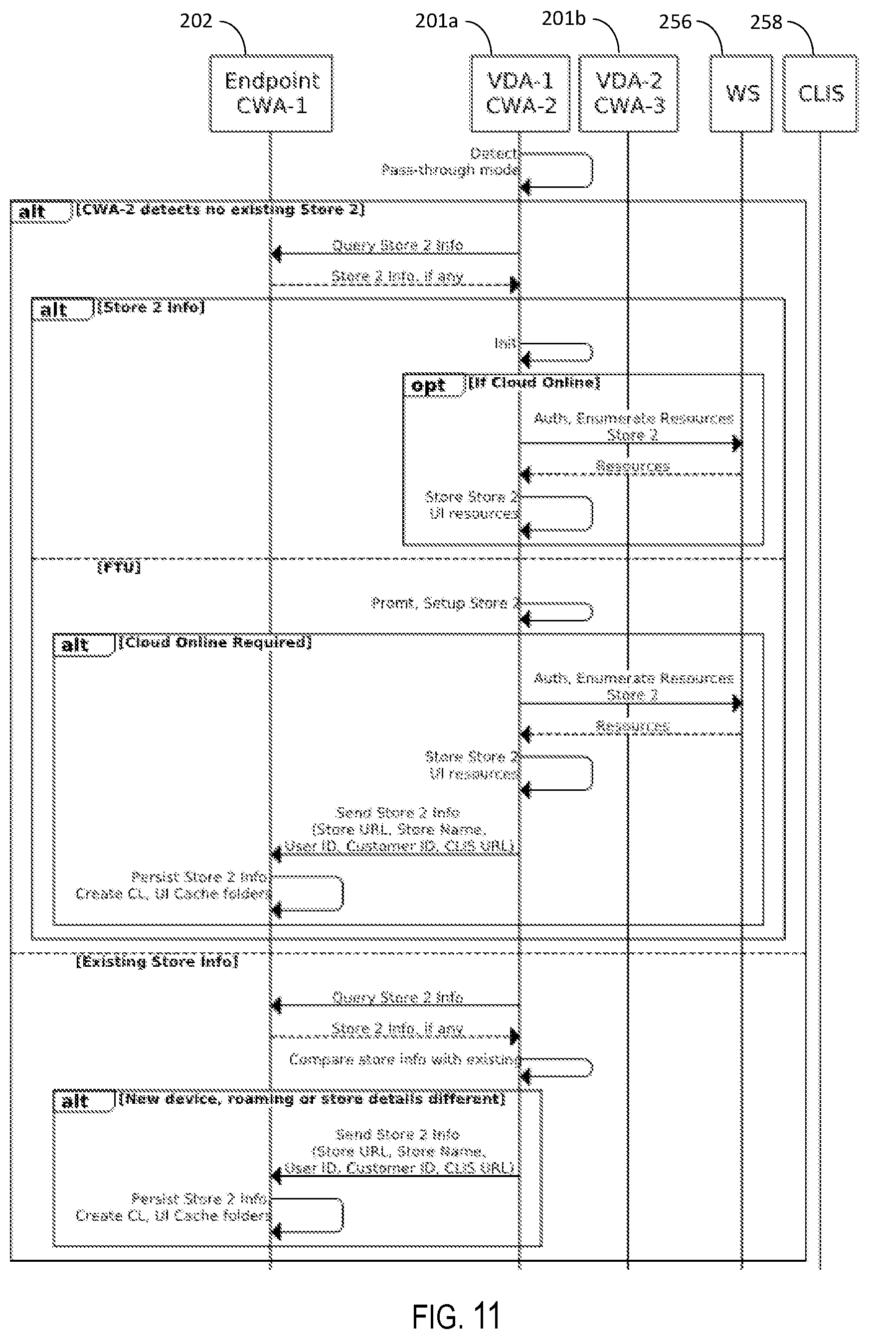 Patent US12126723 Figure 11 – Computing system and related methods providing multiple endpoint connections based upon connection leases