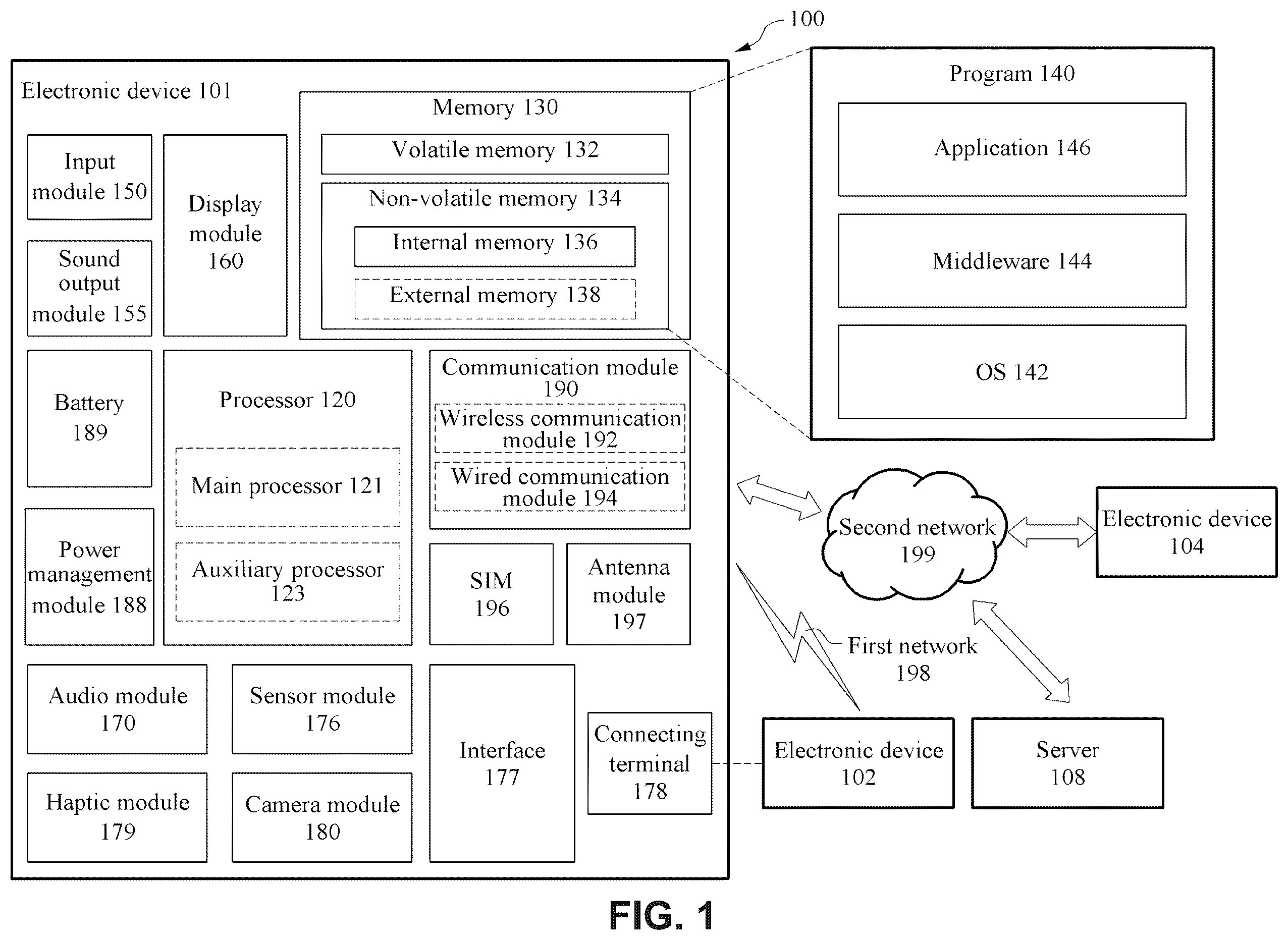 Patent US12126749 Figure 1 – Electronic device with keyless sensor