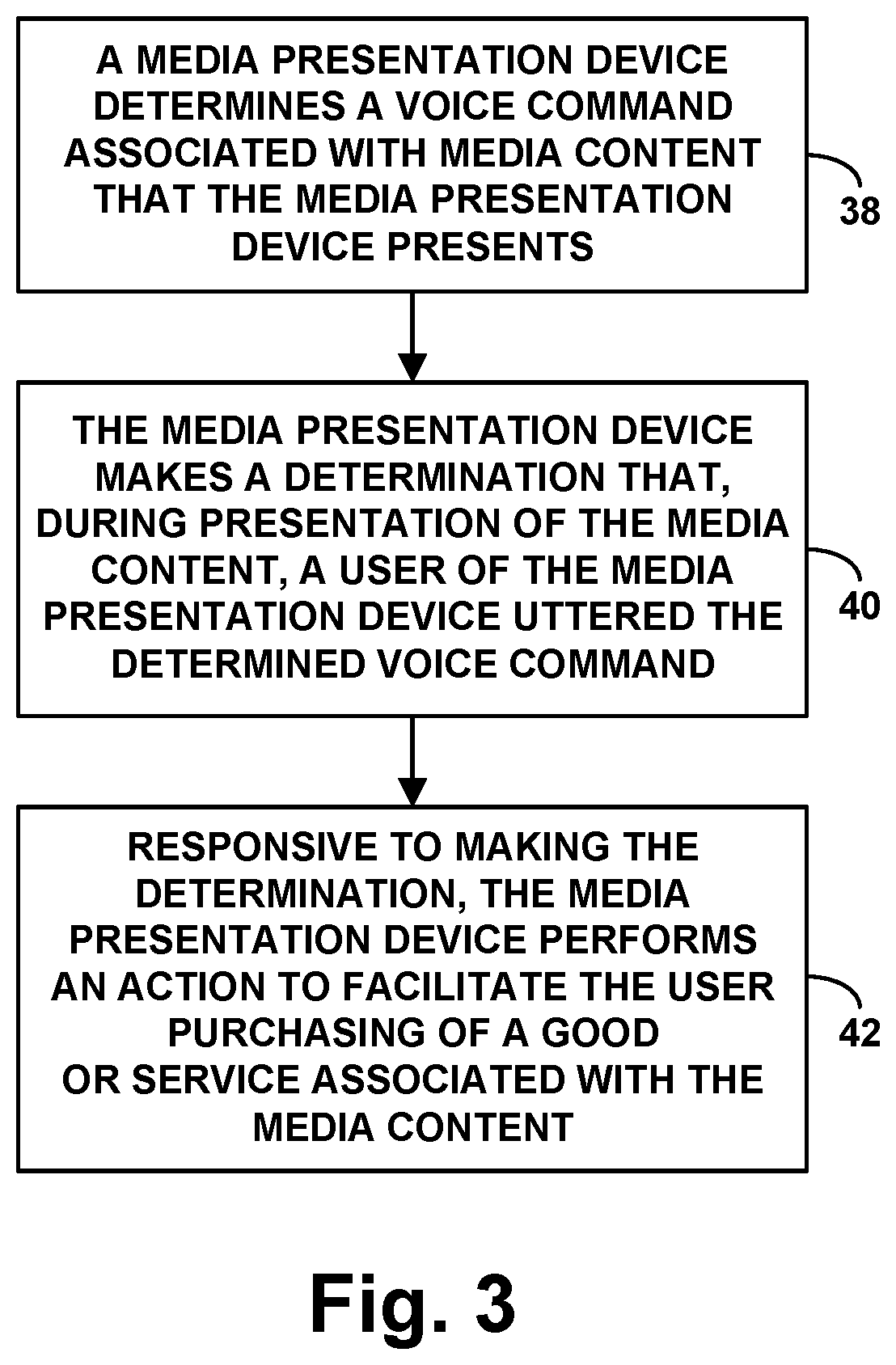 Patent US12126872 Figure 3 – Media presentation device with voice command feature